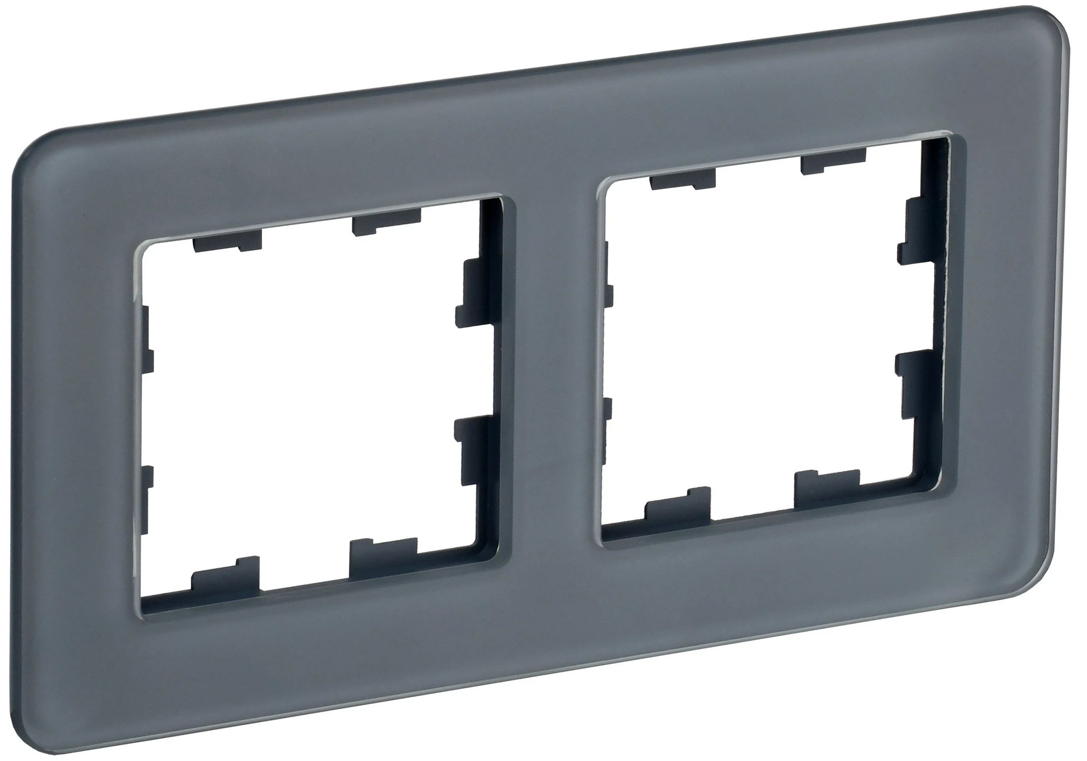 Изображение товара Рамка IEK BRITE DECOR Графит матовый стекло скругл.угол 2-м РУ-2-2-Бр RE.