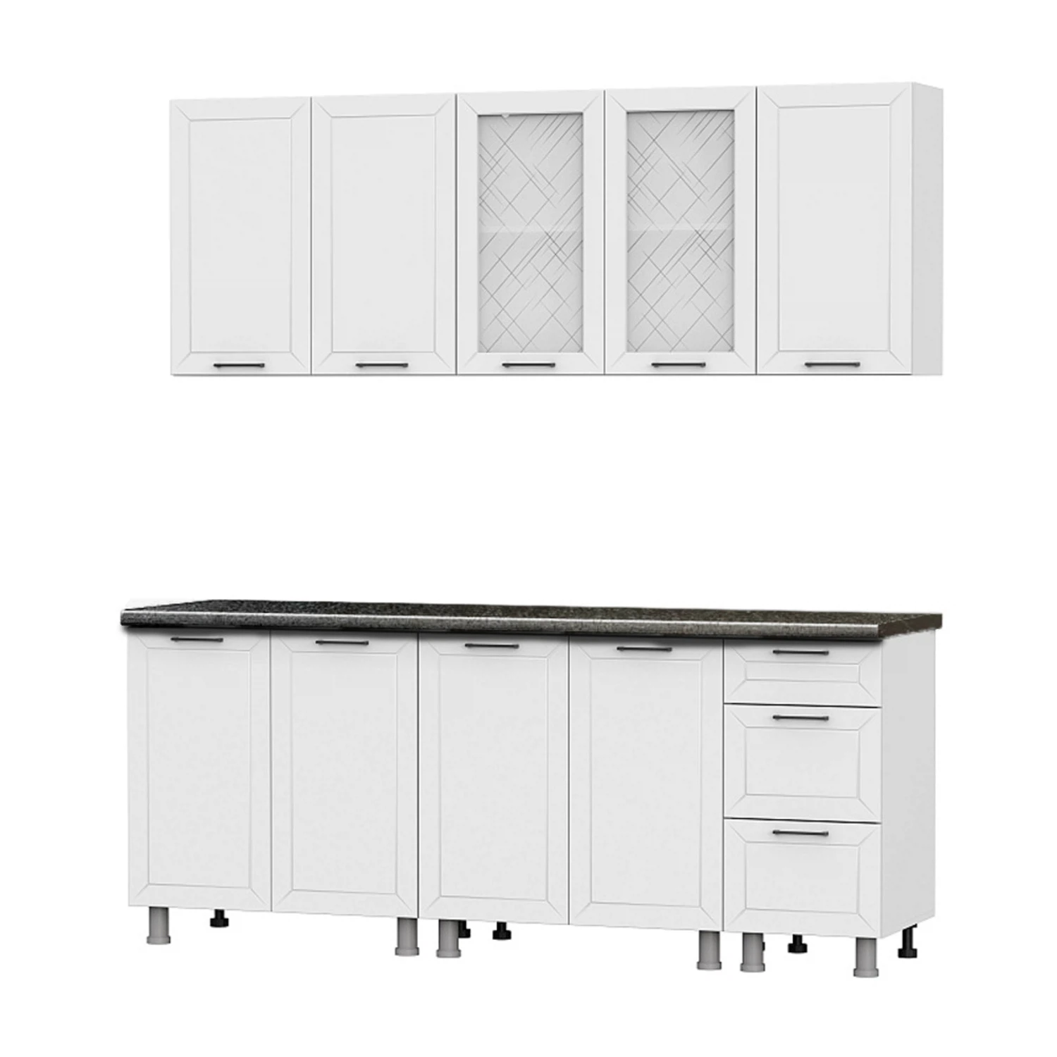 Изображение товара Кухонный гарнитур Вектор 2,0м МДФ с столешницей 26 мм белый