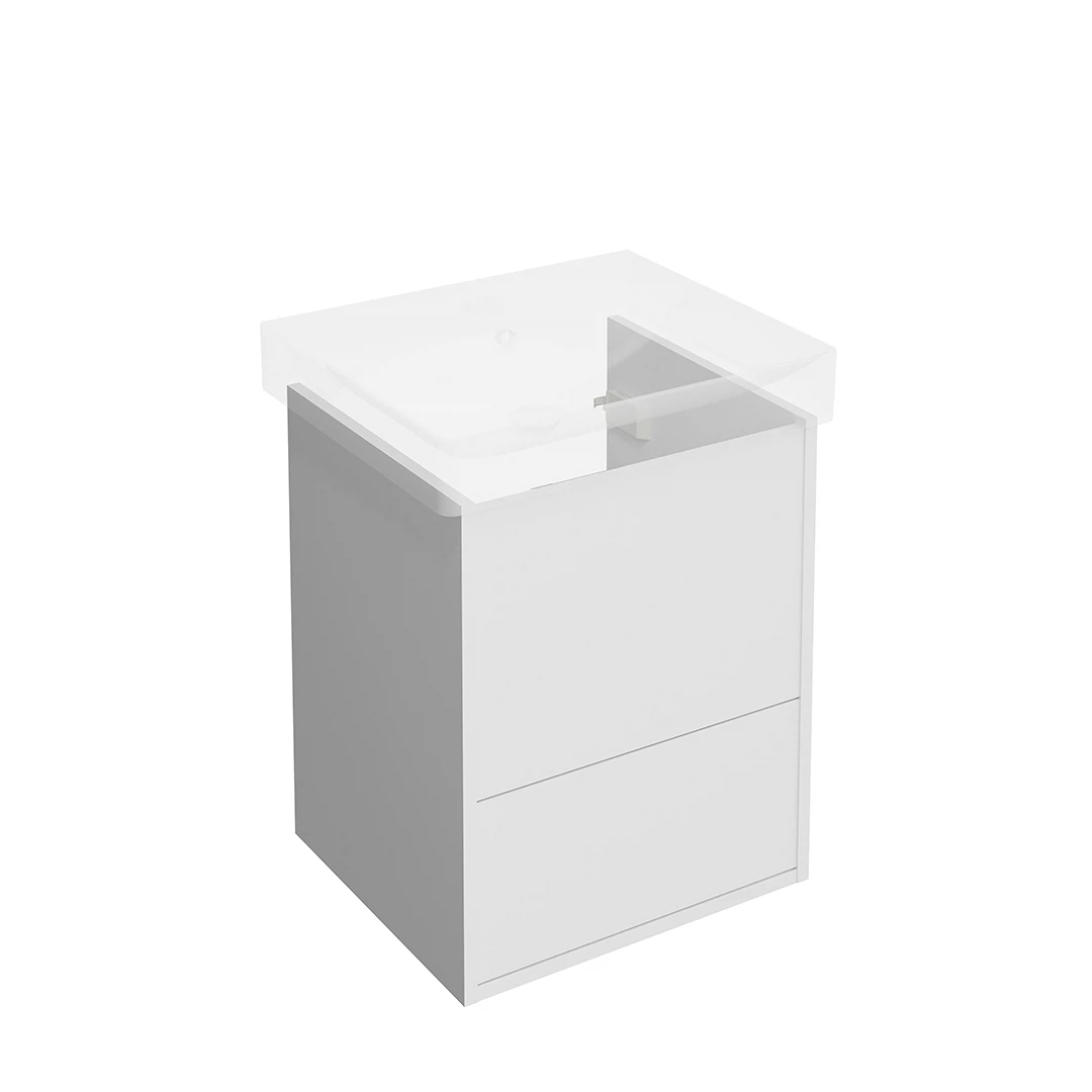 Изображение товара Тумба Про подвесная 2 ящика 50, белая матовая Kerama Marazzi арт. PRO.50.2\WHT