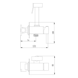 Гигиенический душ со смесителем Haiba HB5512-7, черный