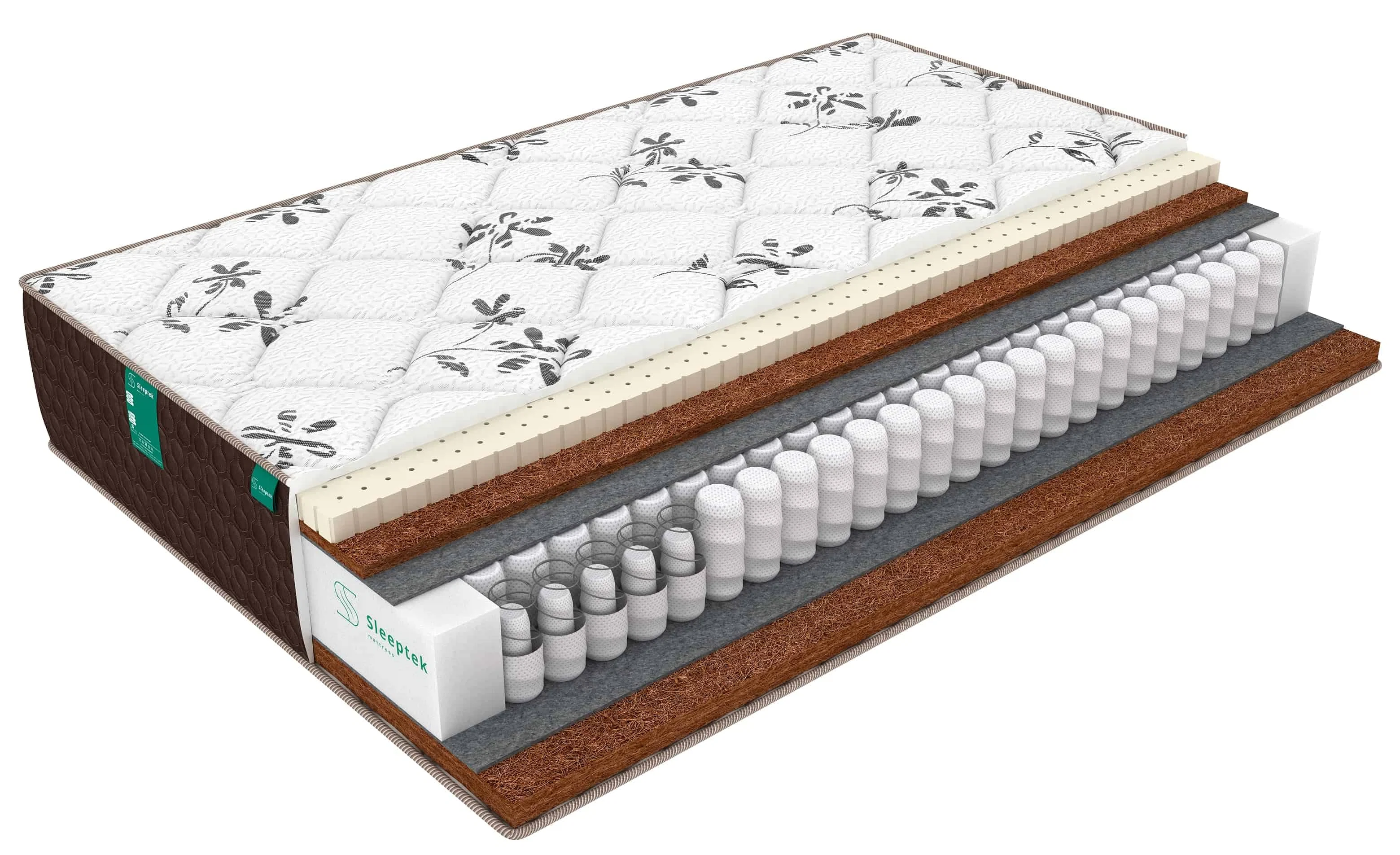 Изображение товара Матрас Sleeptek Duplex LatexStrong 90х200 см с независимыми пружинами и натуральными наполнителями