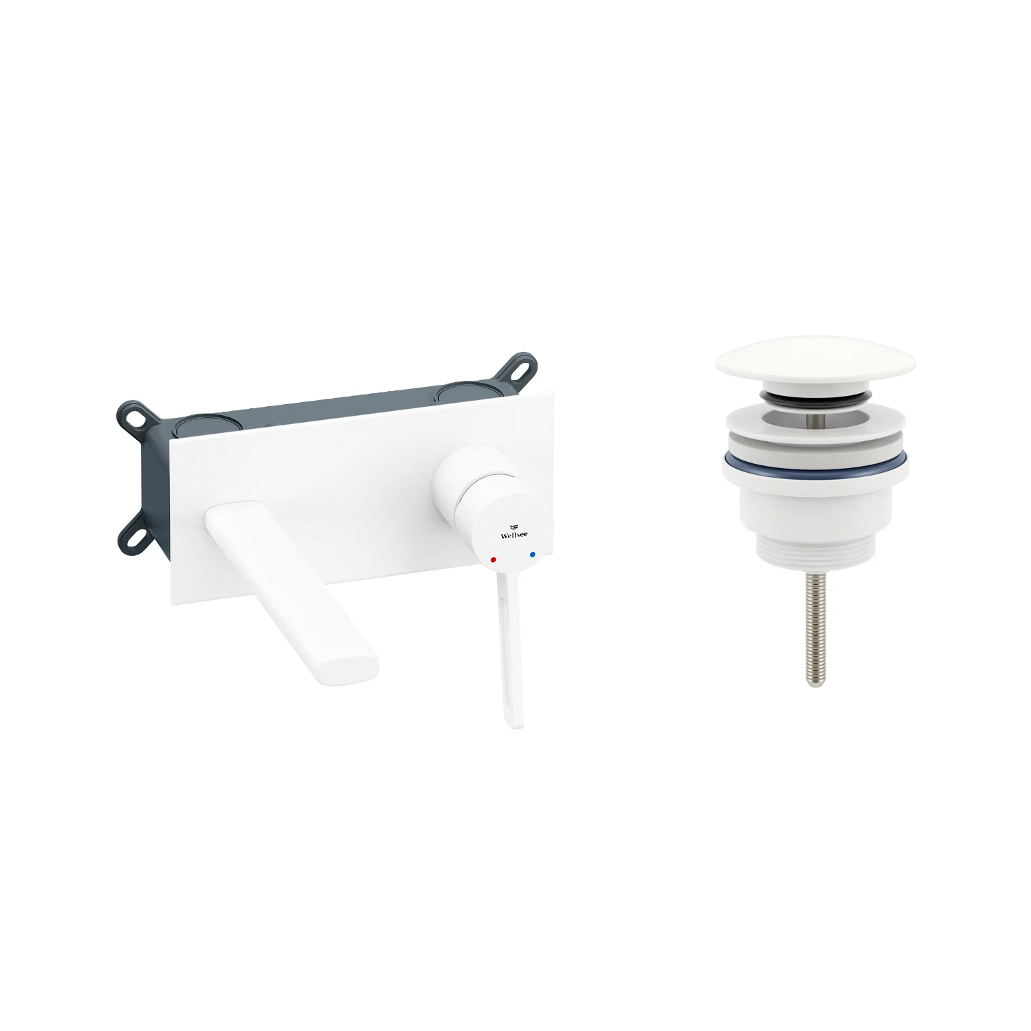 Изображение товара Рычажный смеситель встраиваемый для умывальника Wellsee ONCE! and forever белый , 201000450