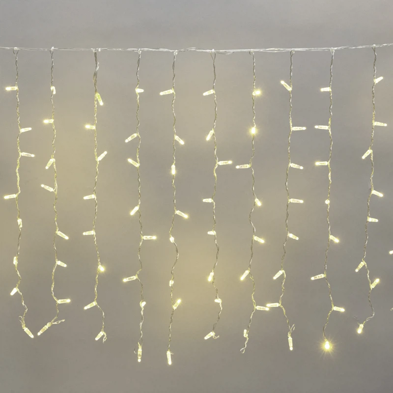 Изображение товара Гирлянда светодиодная занавес 2х0,8м 160 LED теплый белый прозрачный IP65