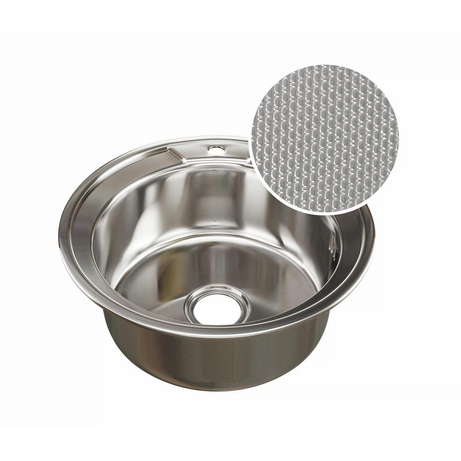 Изображение товара Круглая кухонная мойка из нержавеющей стали Mixline d 51 с сифоном