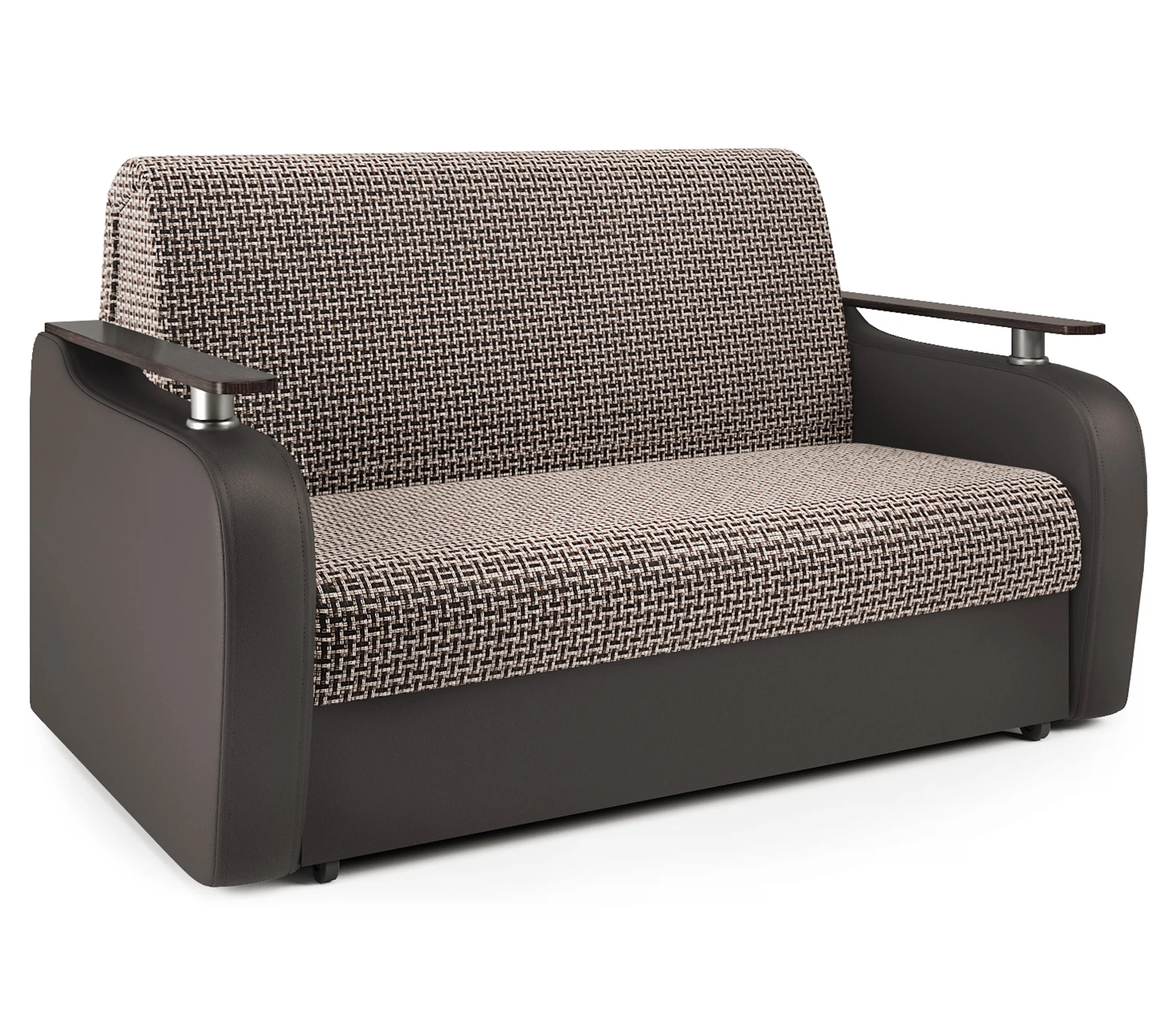 Изображение товара Диван аккордеон Гранд Д 120 Корфу коричневый и экокожа шоколад