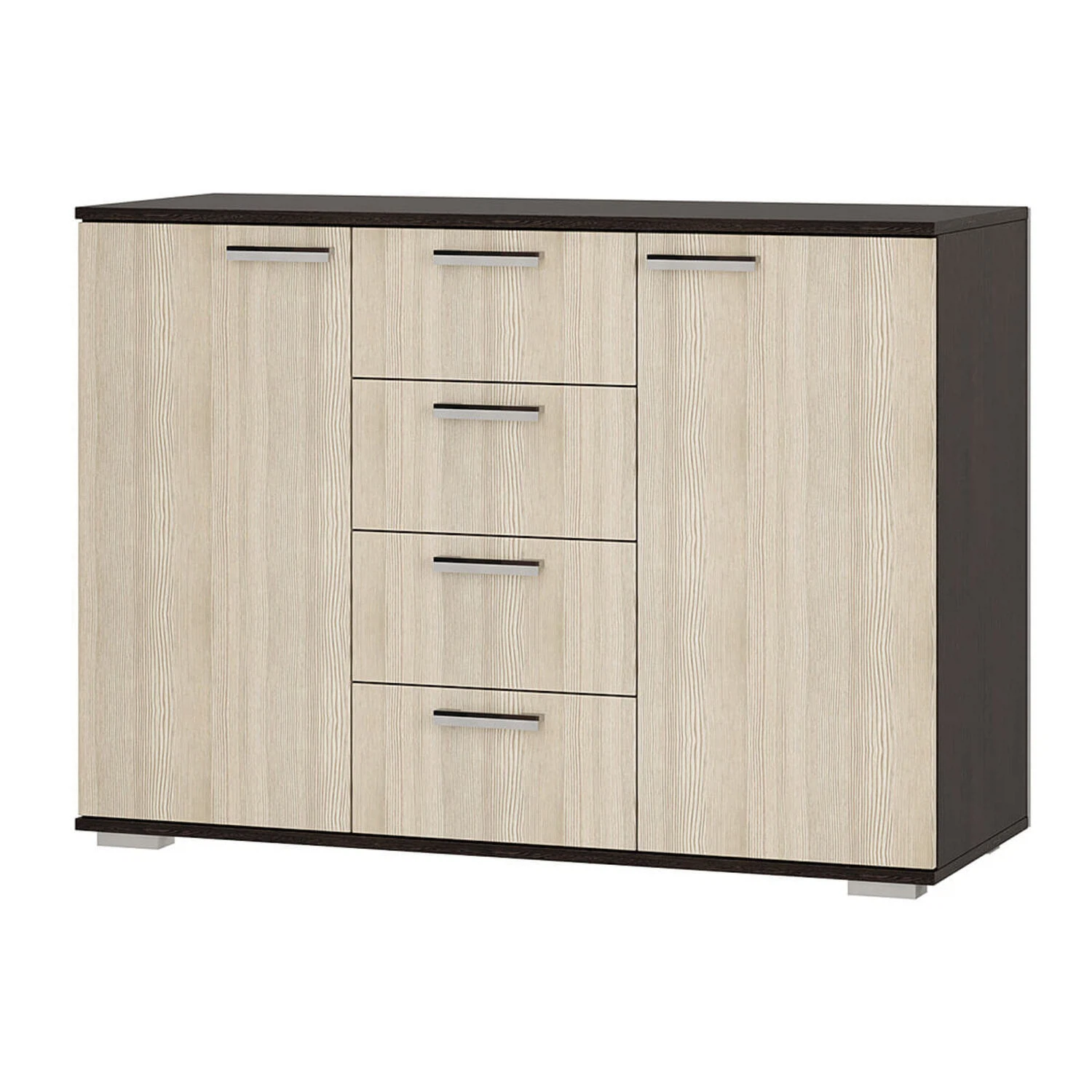 Изображение товара Комод Стандарт 2 NEW из ЛДСП 120x82.8x46 см цвет венге/лоредо от BTS