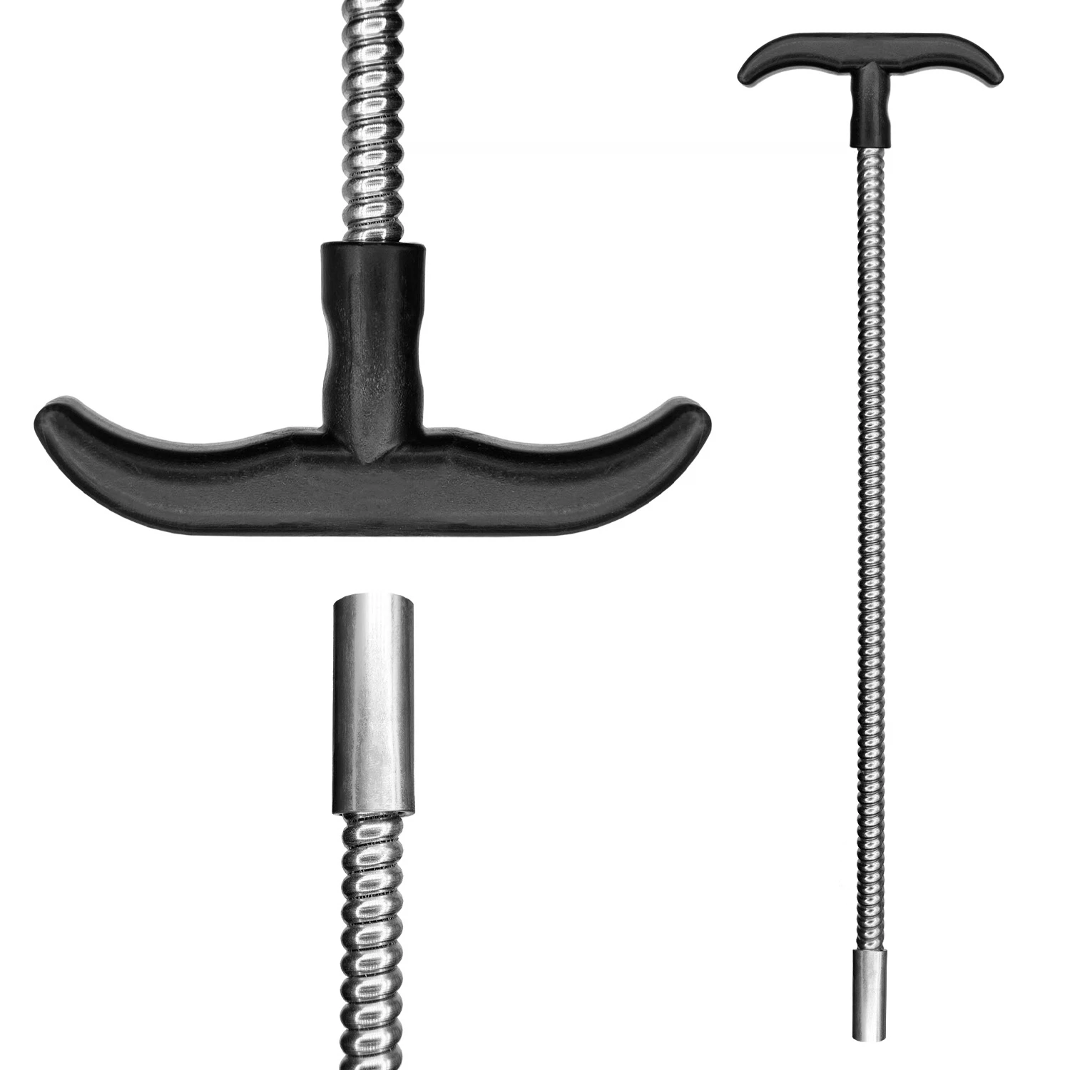 Изображение товара Шомпол с Т-ручкой для чистки труб 1000 мм Graff Гибкий инструмент оцинкованная сталь