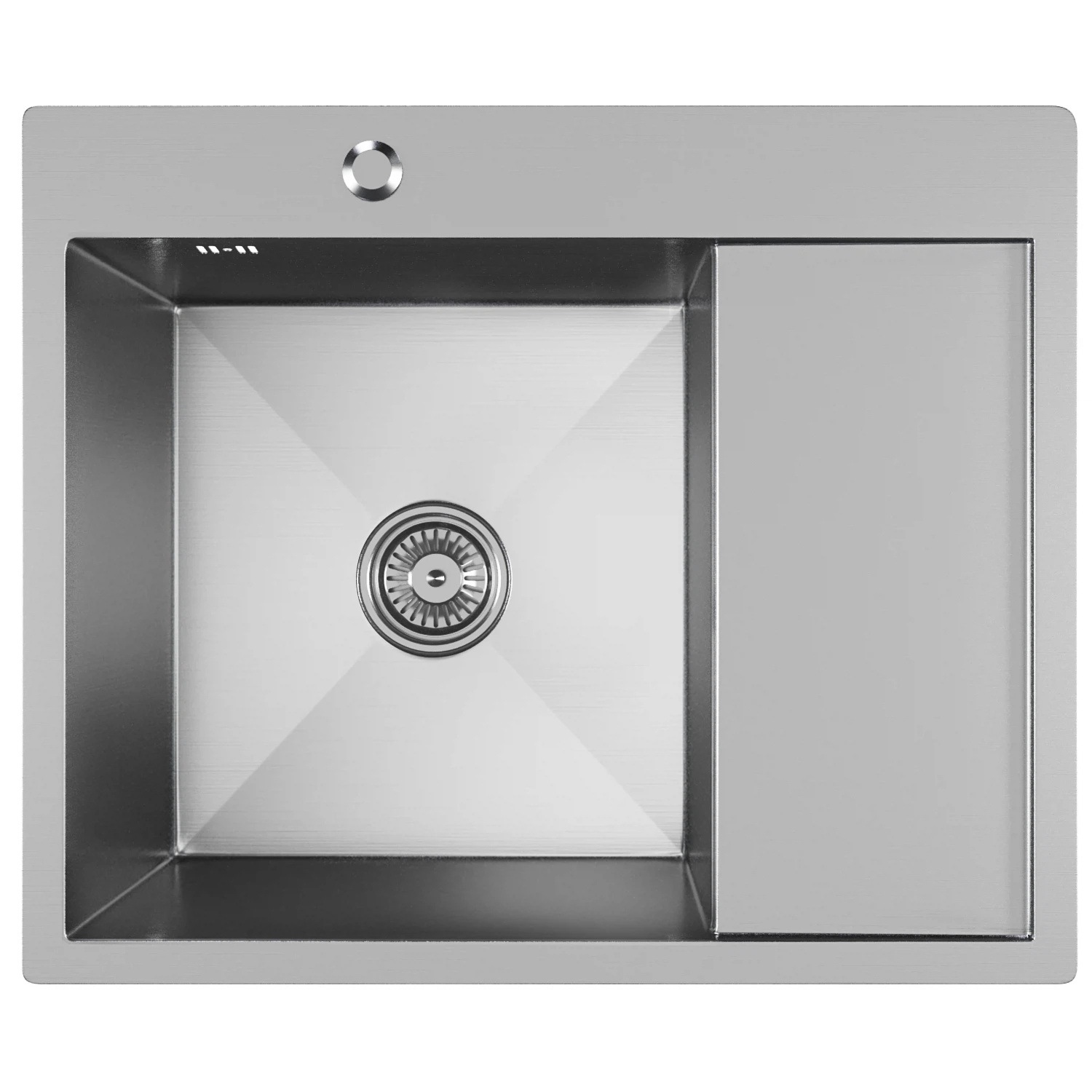 Изображение товара Мойка кухонная врезная из нержавеющей стали Mixline Pro 60x50 сатин, 3 мм, с сифоном