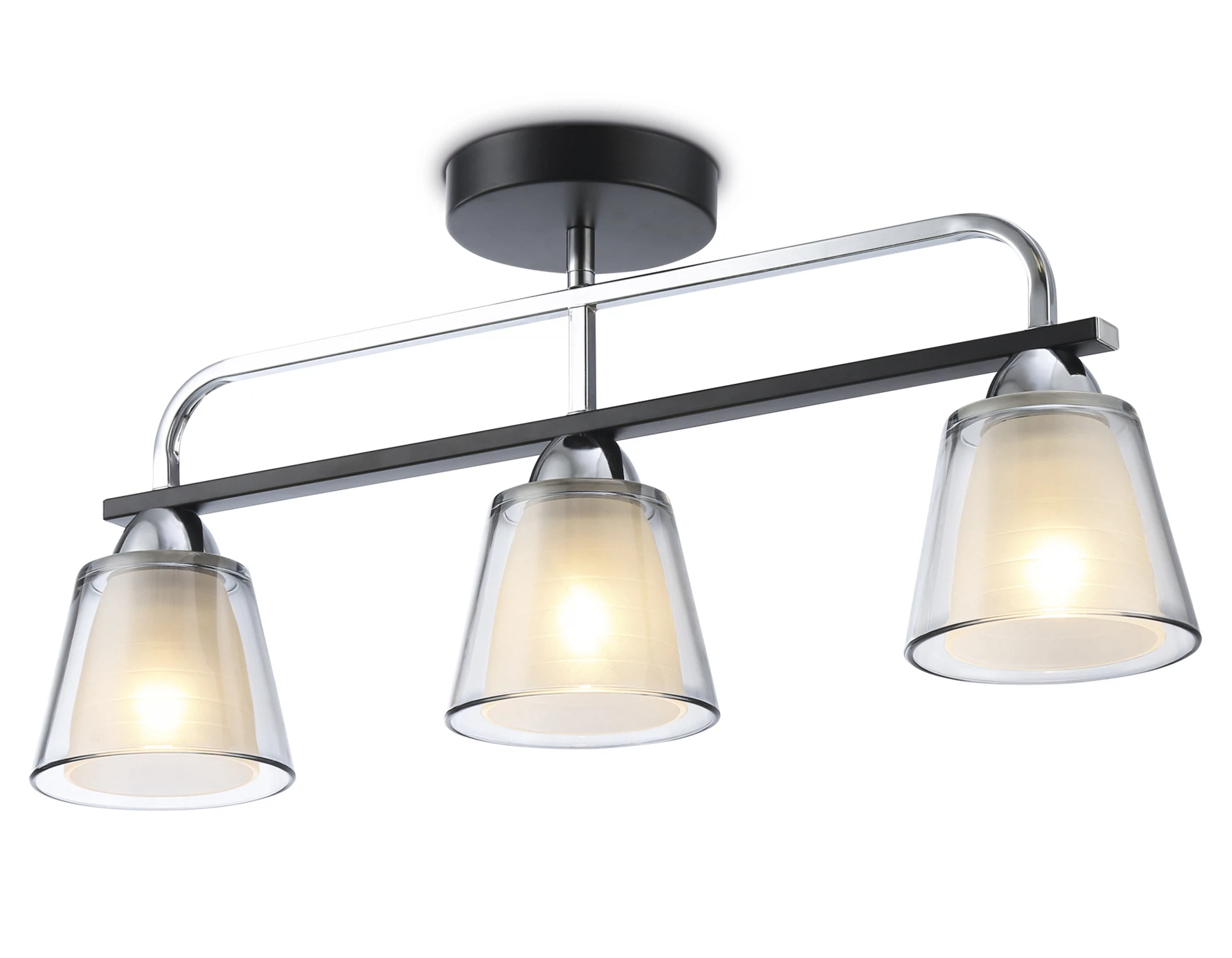 Изображение товара Люстра потолочная TR303235 AMBRELLA LIGHT черный/хром/дымчатый/белый матовый E27*3 max 60W 550*120*250