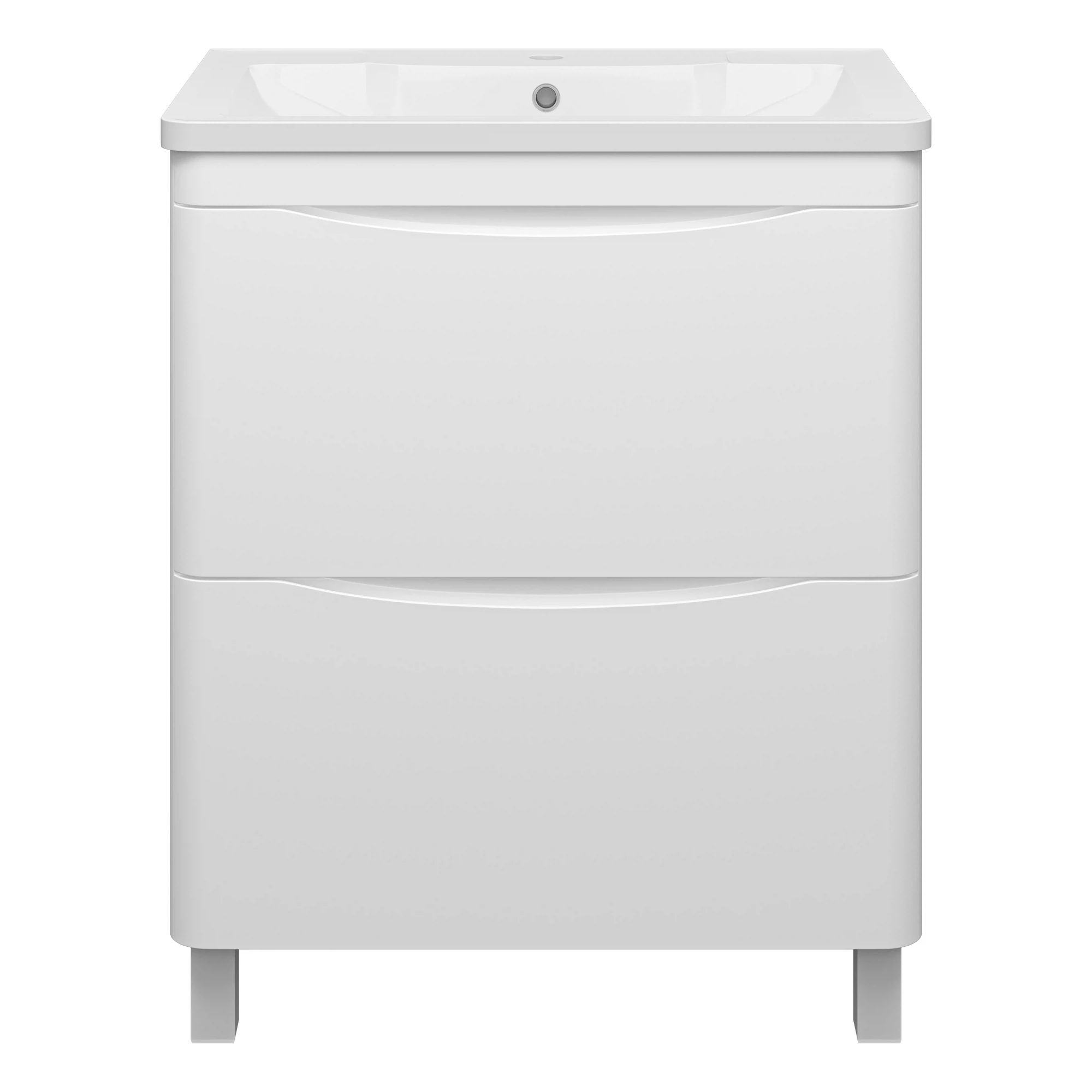 Изображение товара Напольная тумба с раковиной Аллегро 70 Атлантик белый глянец МДФ Россия