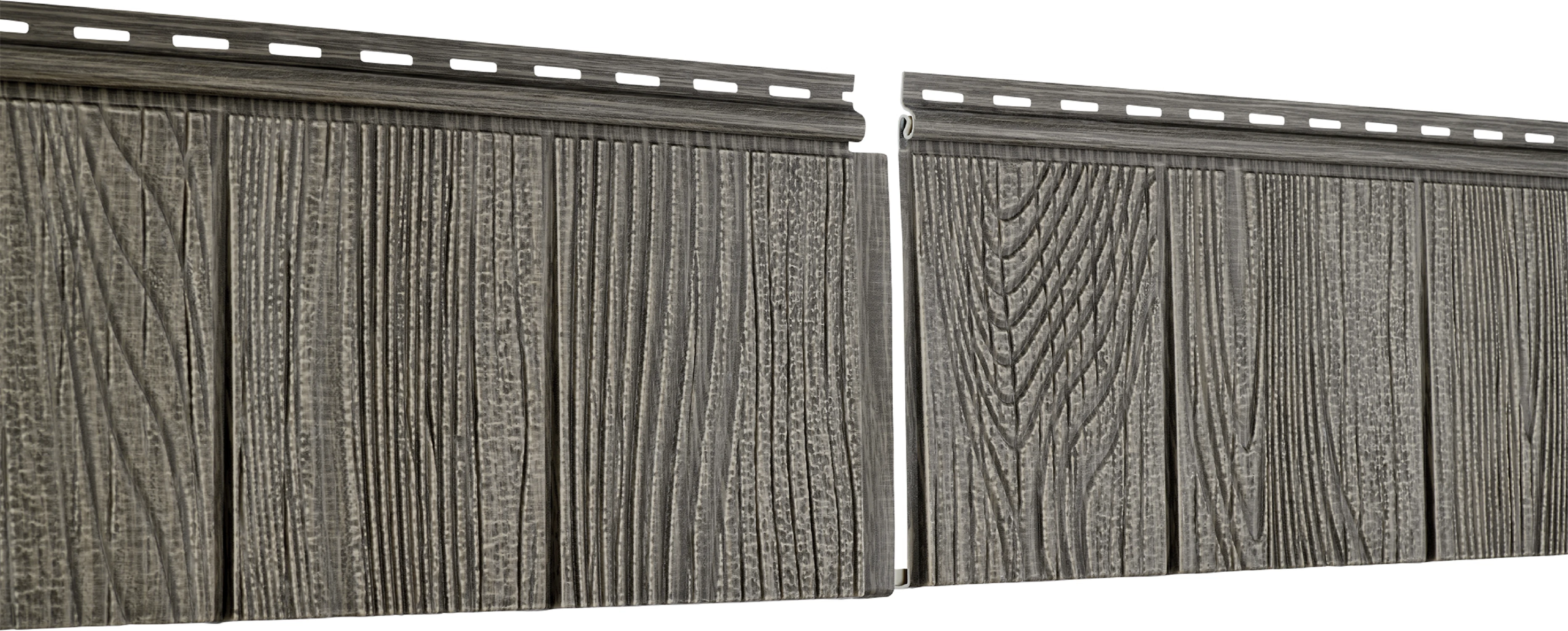 Изображение товара Сайдинг виниловый Hokla S-Lock Щепа Седой дуб 2 м, серый, для фасада