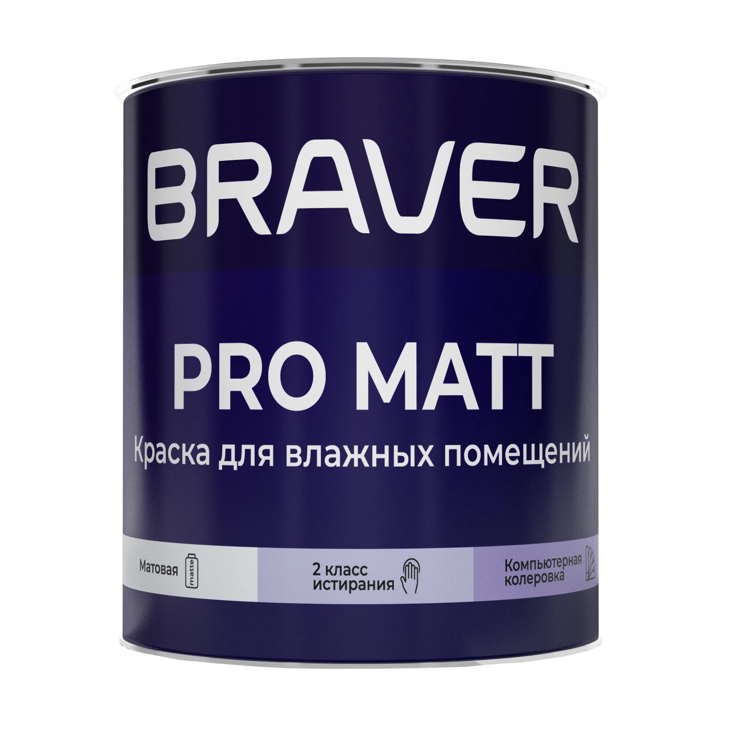 Изображение товара Braver PRO MATT Краска для влажных помещений 0,9л