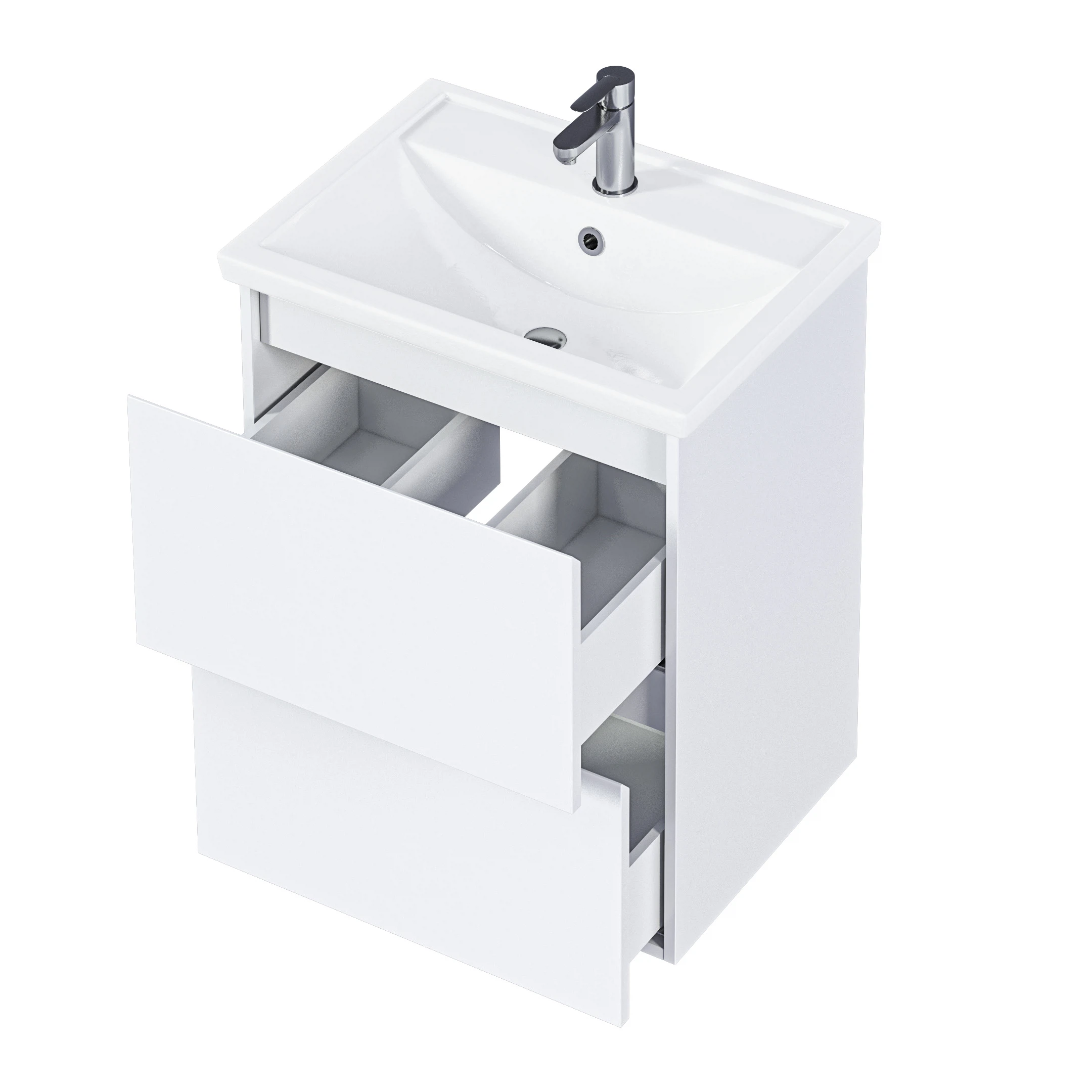 Изображение товара Тумба под раковину в ванную 1Marka New Aris 70 подвесная белая Ц0000019921