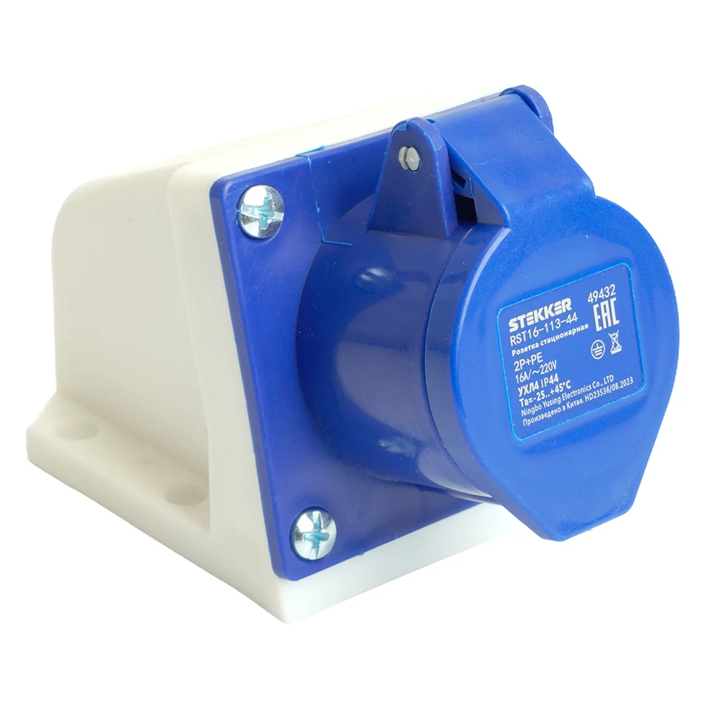 Изображение товара Розетка стационарная ST-113 16А 220В 2P+PE IP44, RST16-113-44, Stekker
