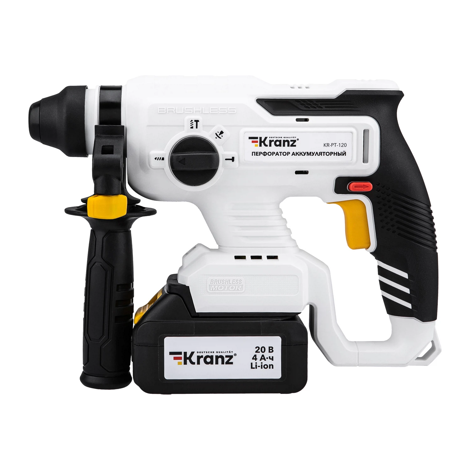 Изображение товара Перфоратор аккумуляторный, SDS-plus, 2,2Дж, 1х4Ач, в кейсе KRANZ