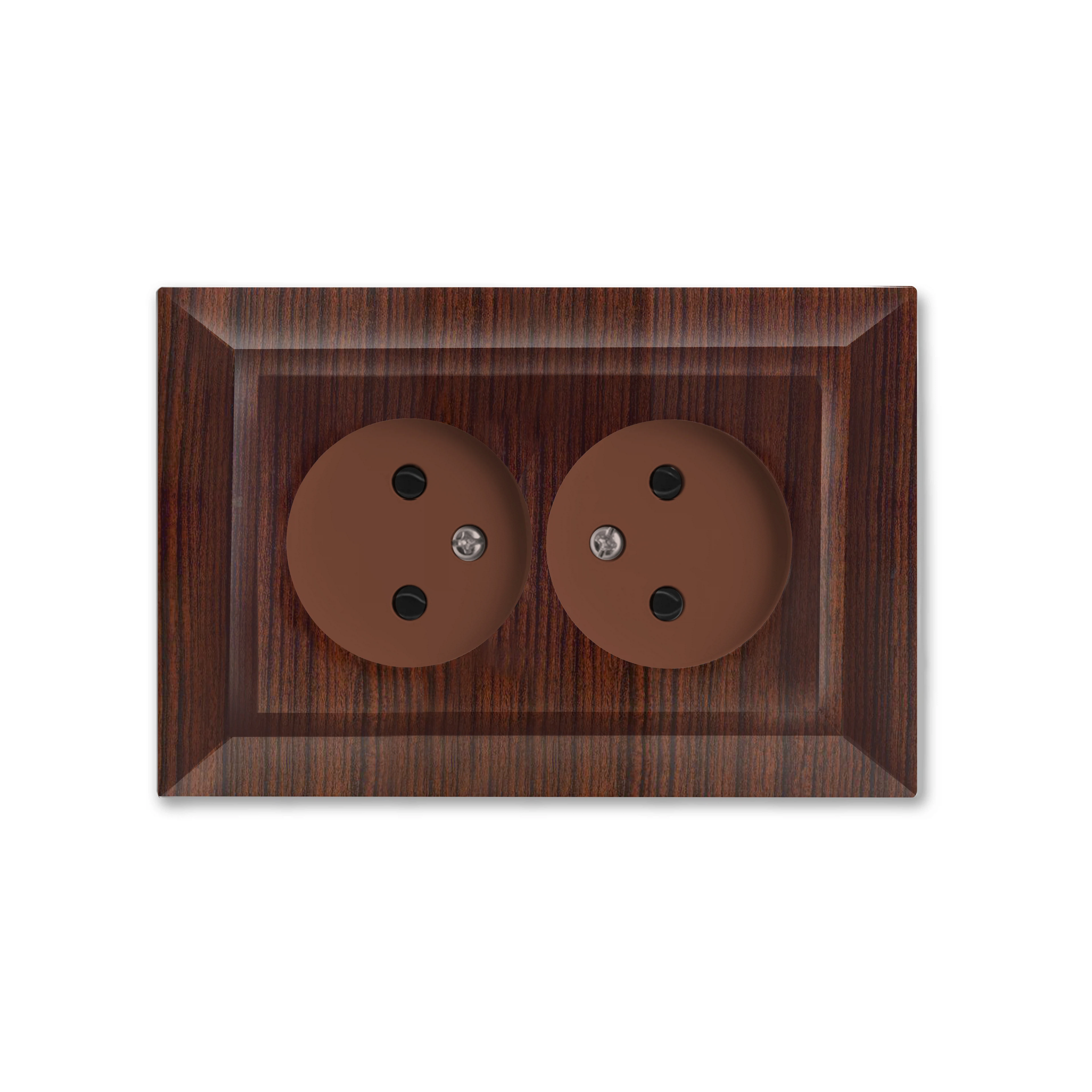 Изображение товара Розетка Vesta-Electric Roma Wood двойная без заземления