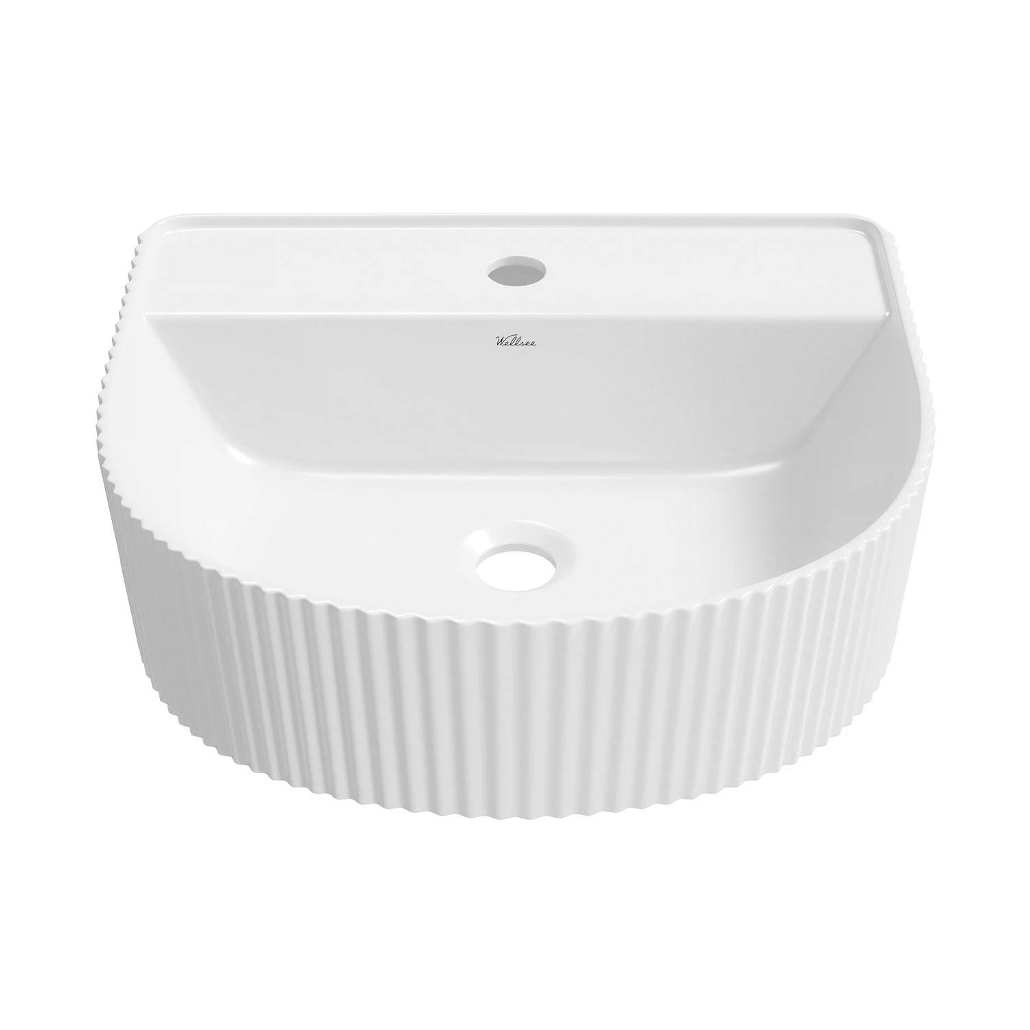 Изображение товара Раковина Wellsee Festive Fox накладная 45x40 см белая фарфор для ванной