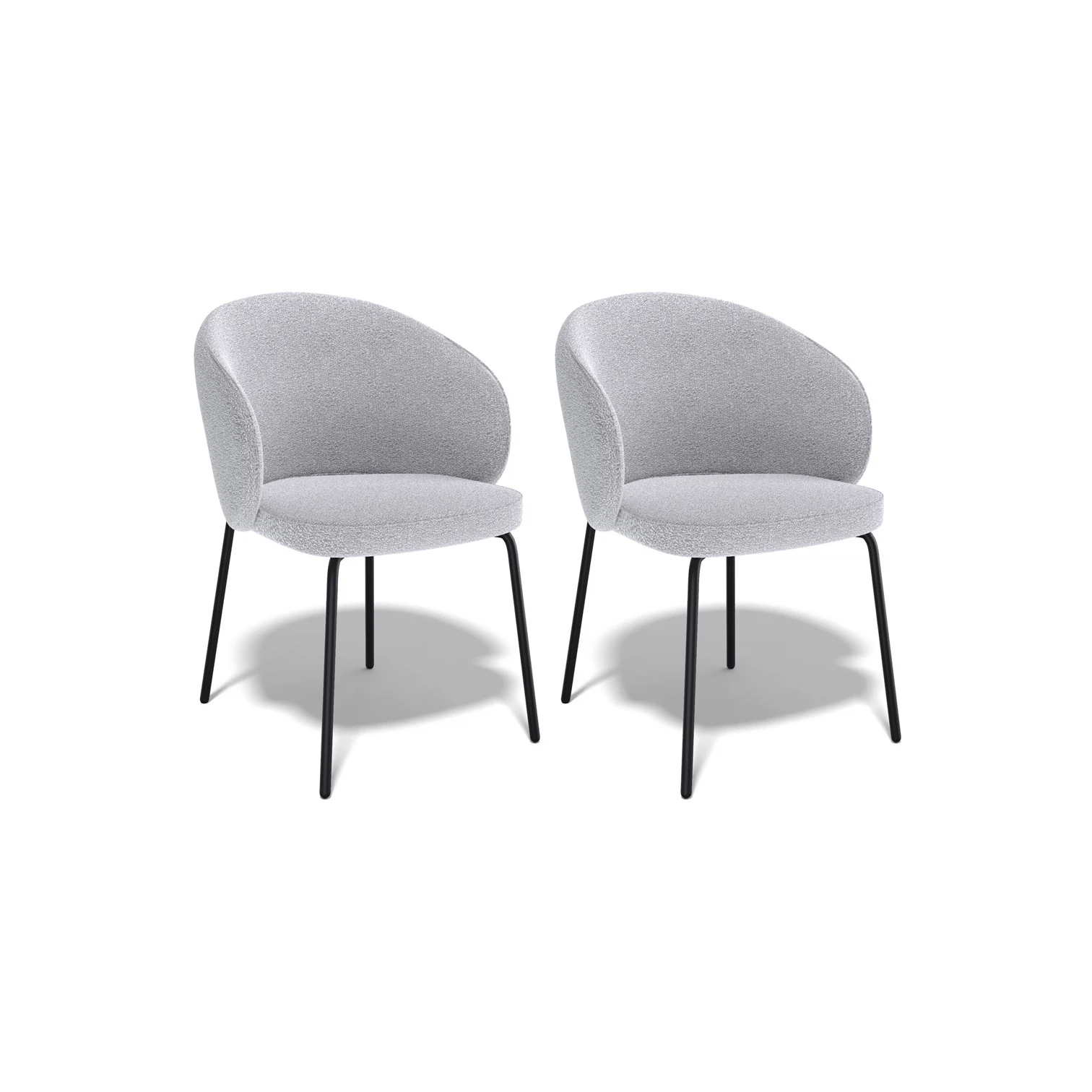 Изображение товара Комплект из двух стульев Kenner 305SD белый и серебристый, премиум велюр