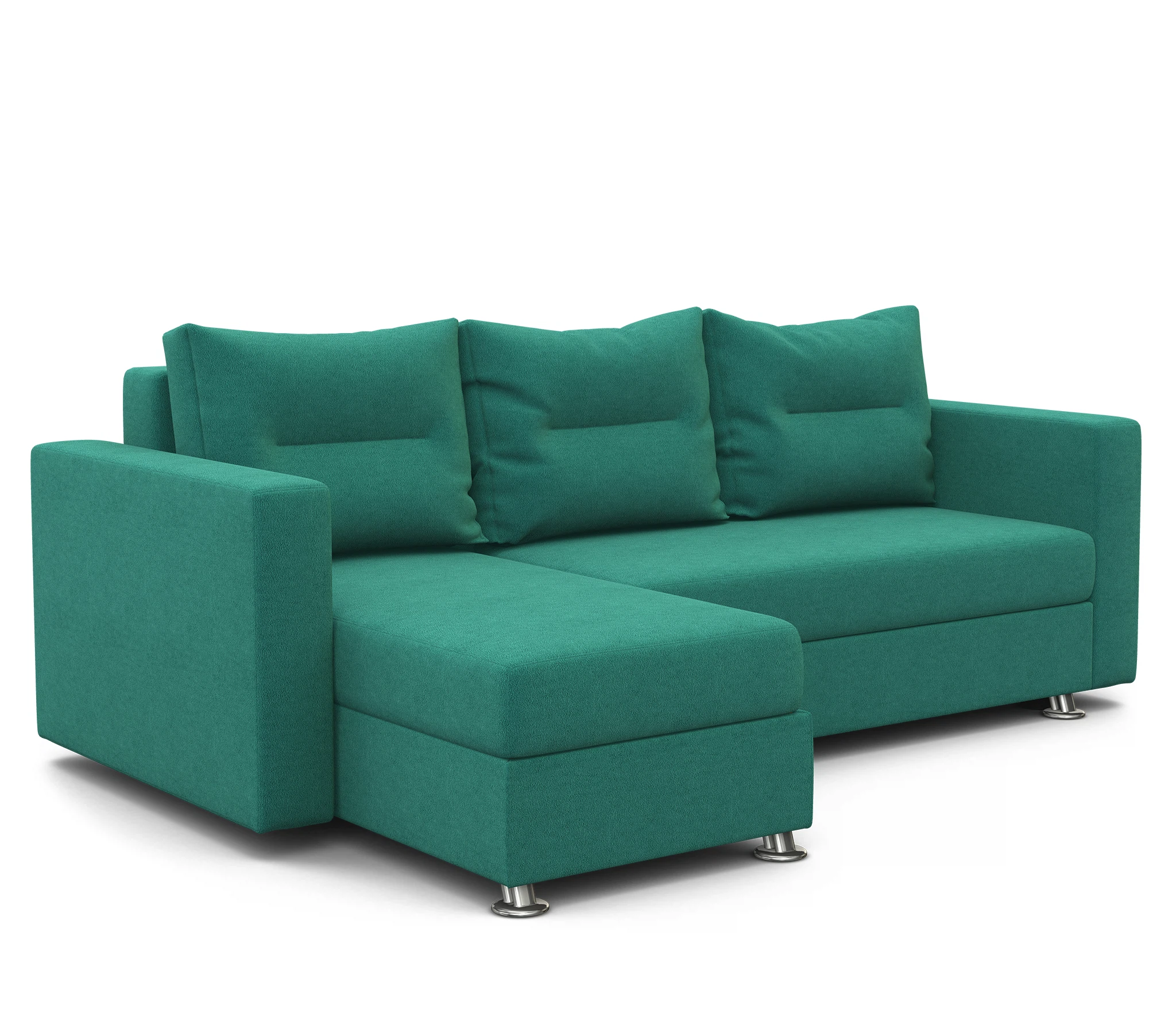 Изображение товара Угловой диван Ария левый велюр бирюзовый современный комфортный