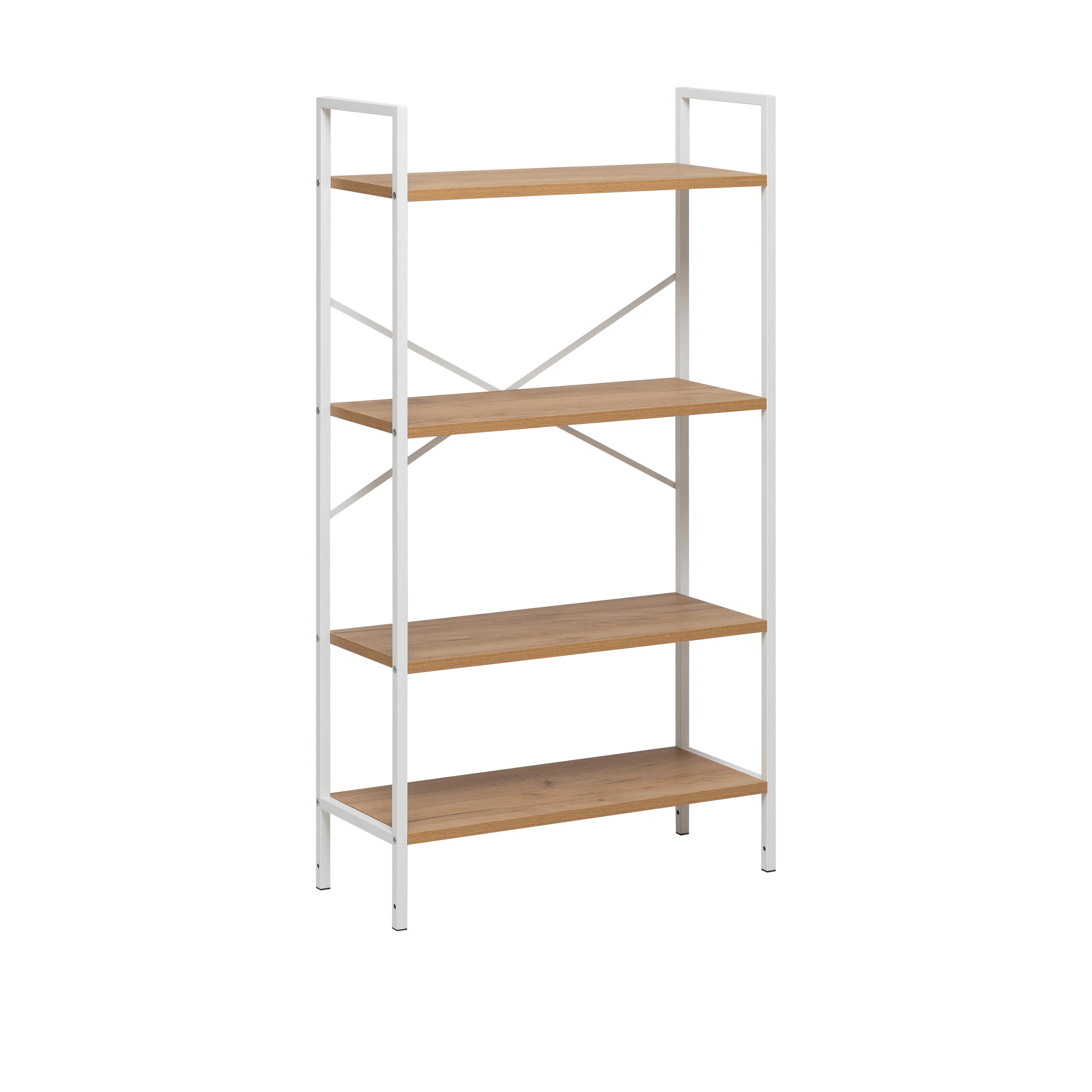 Изображение товара Стеллаж Leset Стилвуд 24 широкий, 4 полки Белый/Дуб крафт золотой