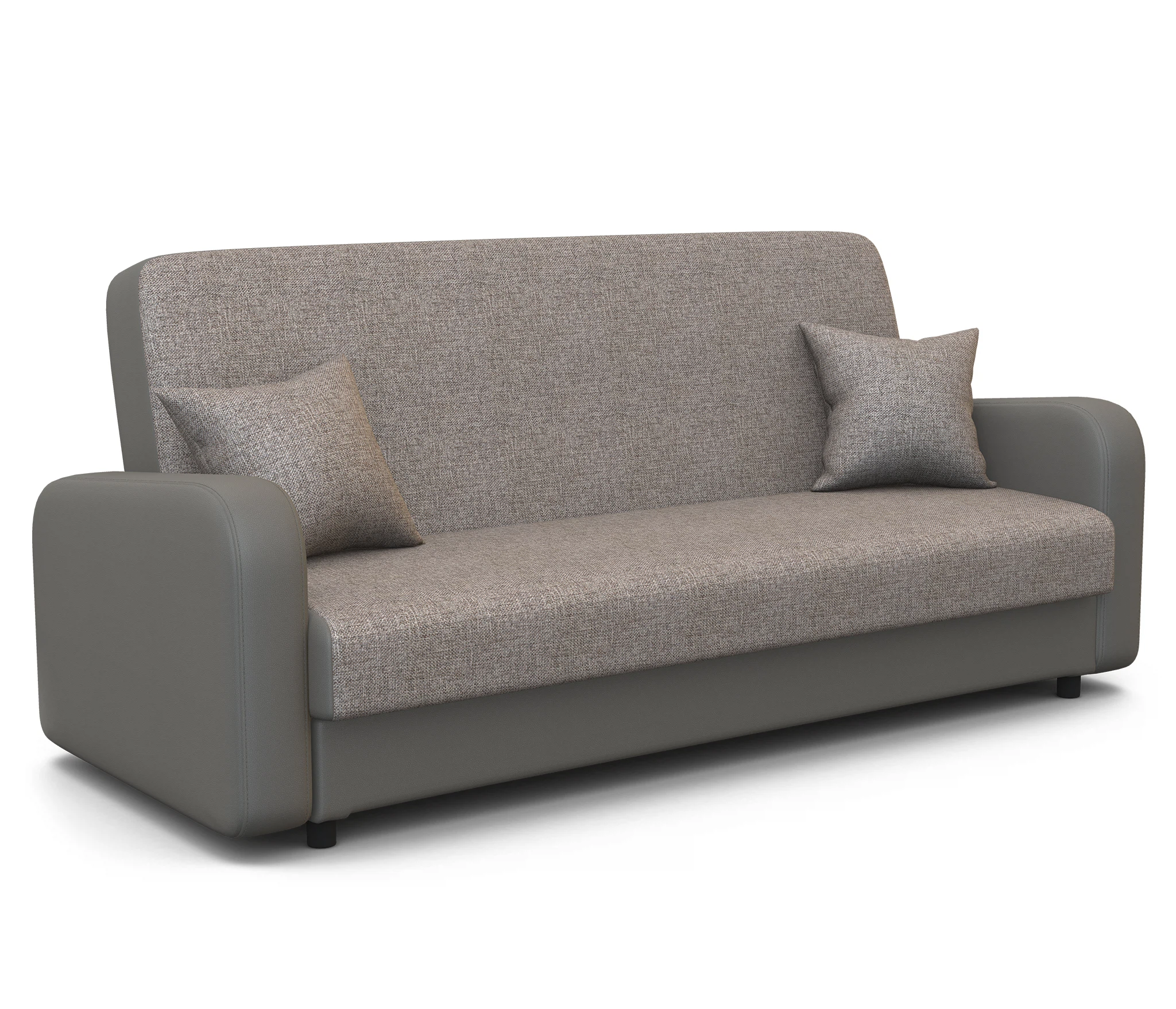 Изображение товара Диван-книжка Мелодия 140 экокожа светло-коричневый и рогожка бежевый