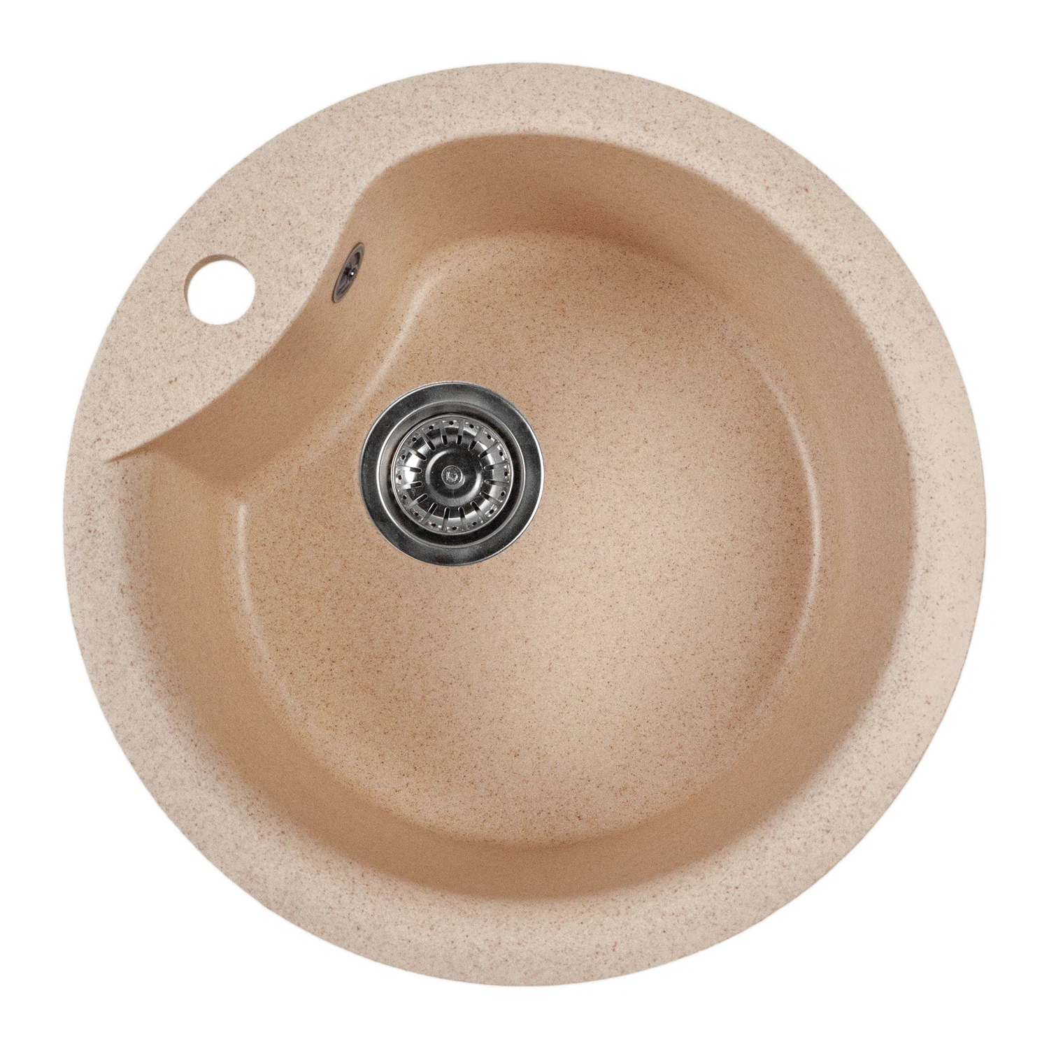 Изображение товара Круглая кухонная мойка из искусственного мрамора Mixline ML-GMS101 СТАНДАРТ 48 см бежевый