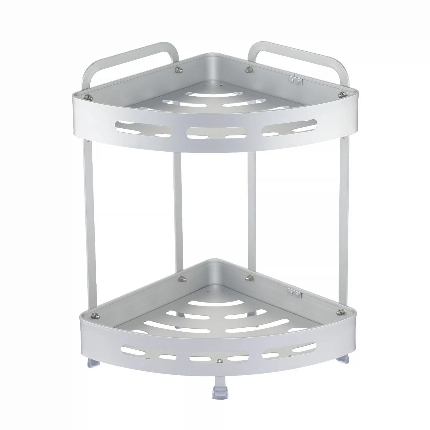 Изображение товара Полка для ванной Zenfort 2-ярусная угловая "TA-3542A2", серебро