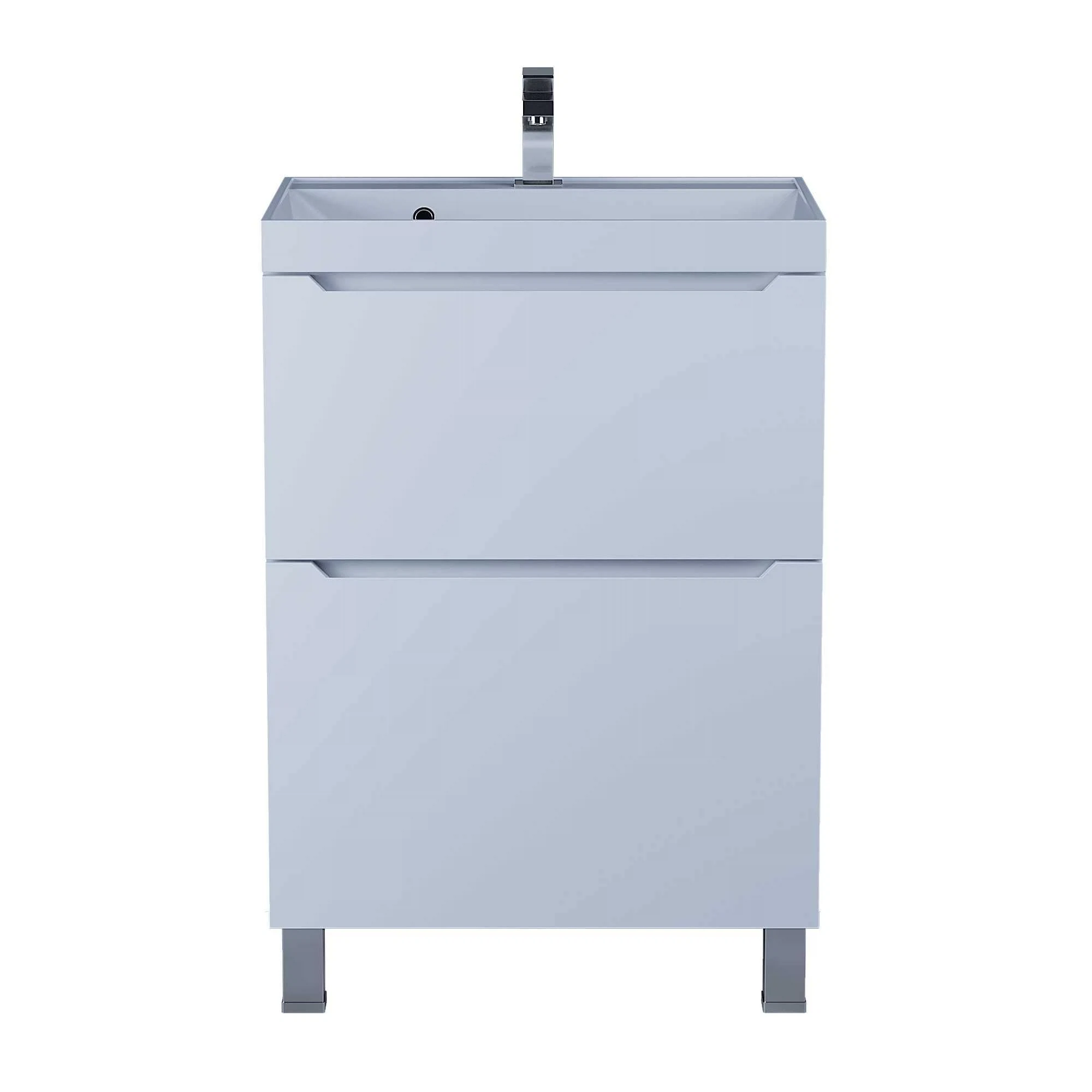 Изображение товара Тумба под раковину для ванной белая 60x45x72 см Uperwood Tanos с ящиками