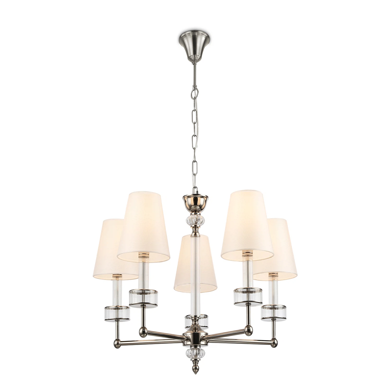 Изображение товара Люстра подвесная LH71001/5 AMBRELLA LIGHT стиль неоклассика никель хрусталь ткань 5 ламп