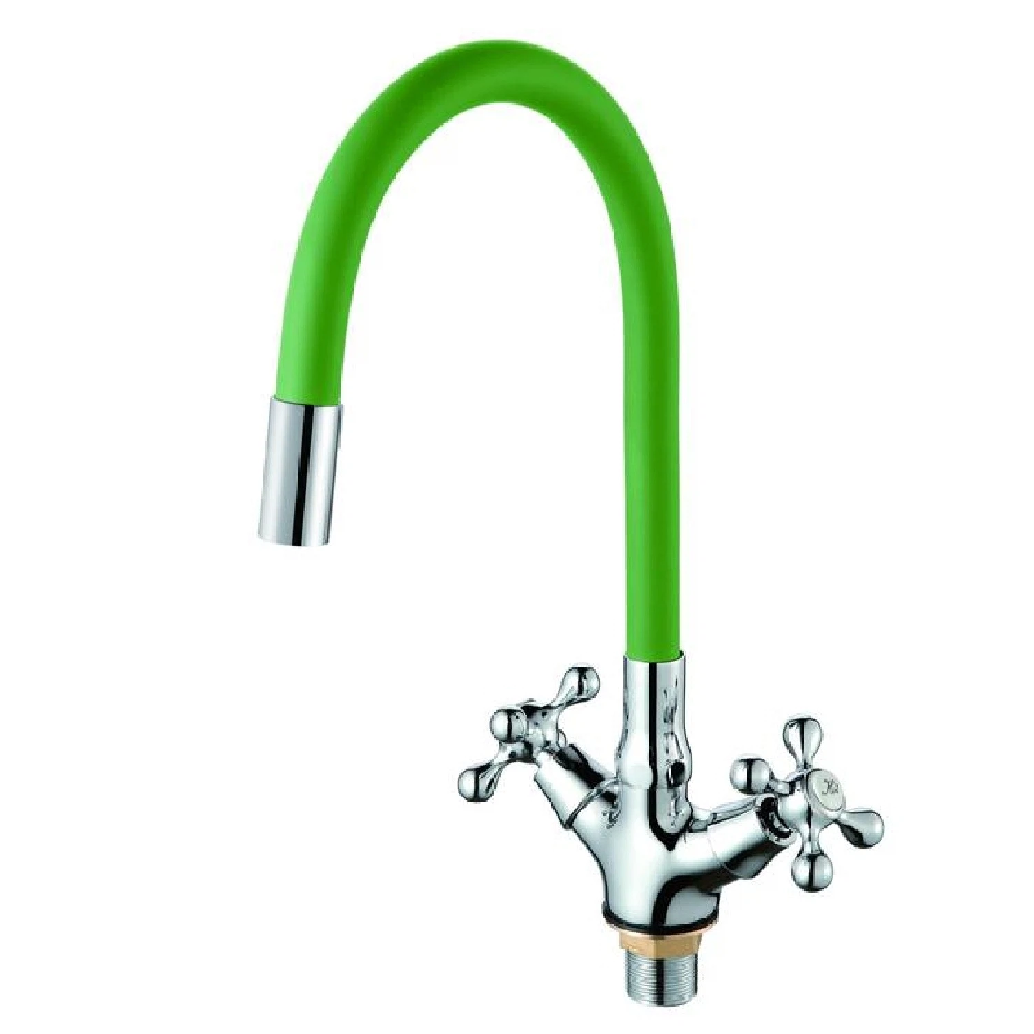Изображение товара Смеситель для кухни с гибким изливом D-Lin D153807-5 хром/зеленый