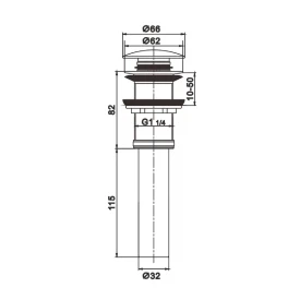 Донный клапан Rose RS11, хром