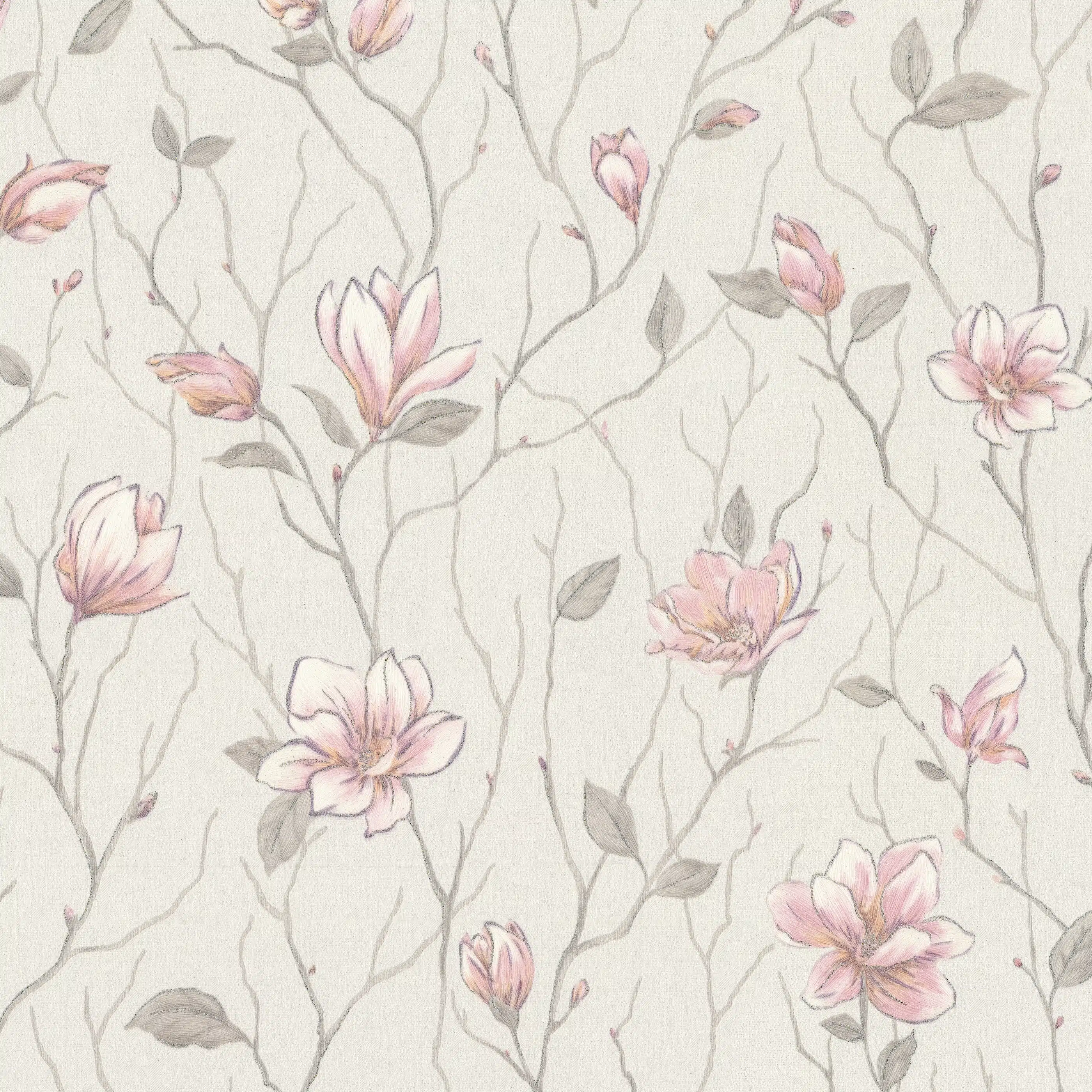 Изображение товара Обои флизелиновые Магнолия / Magnolia Euro Decor, белые, 1,06*10,05м, 7358-24