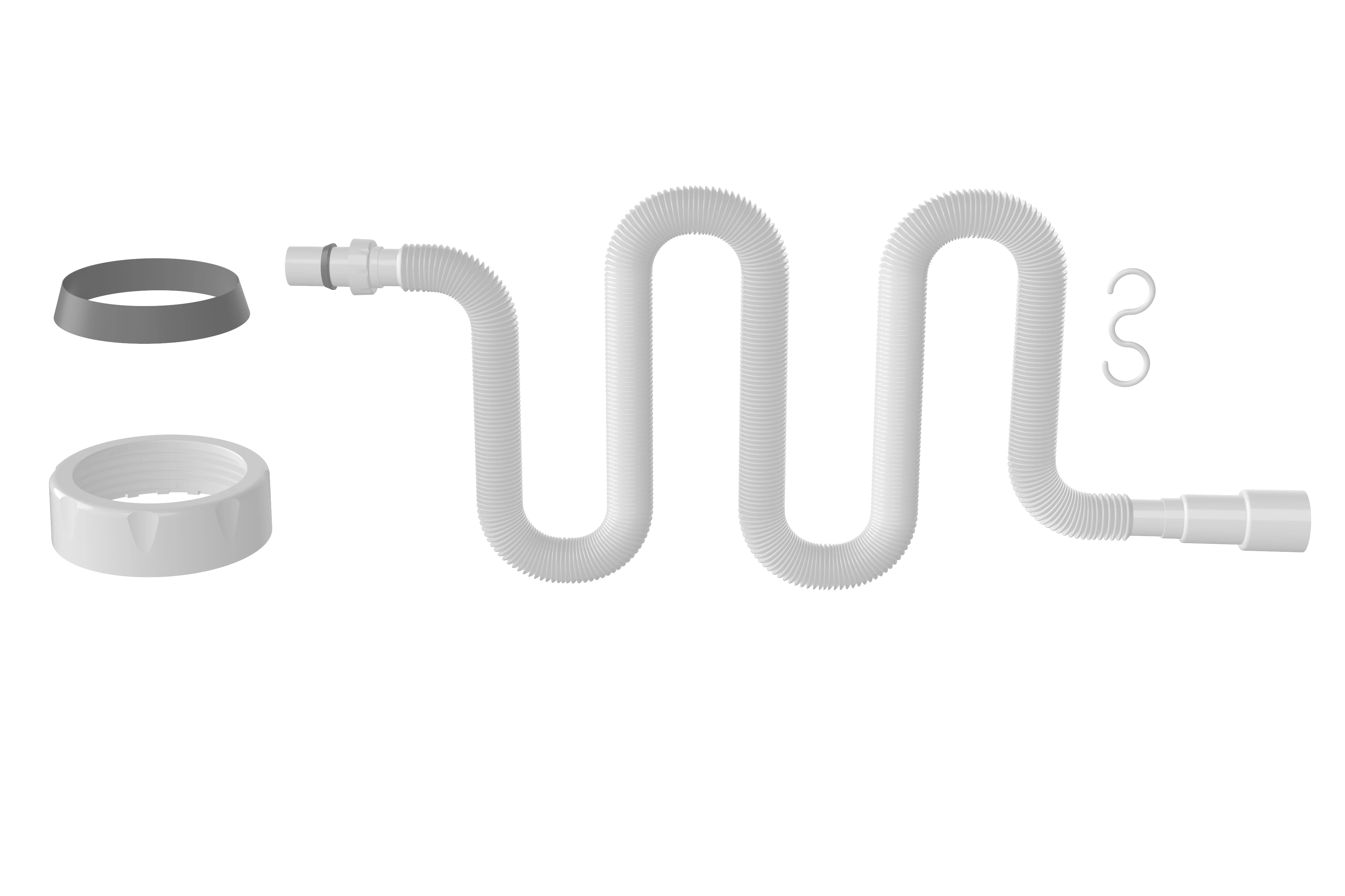 Изображение товара Гибкая труба с гайкой 1 1/4" 1300мм, выход Ø40/50мм с конусной прокладкой