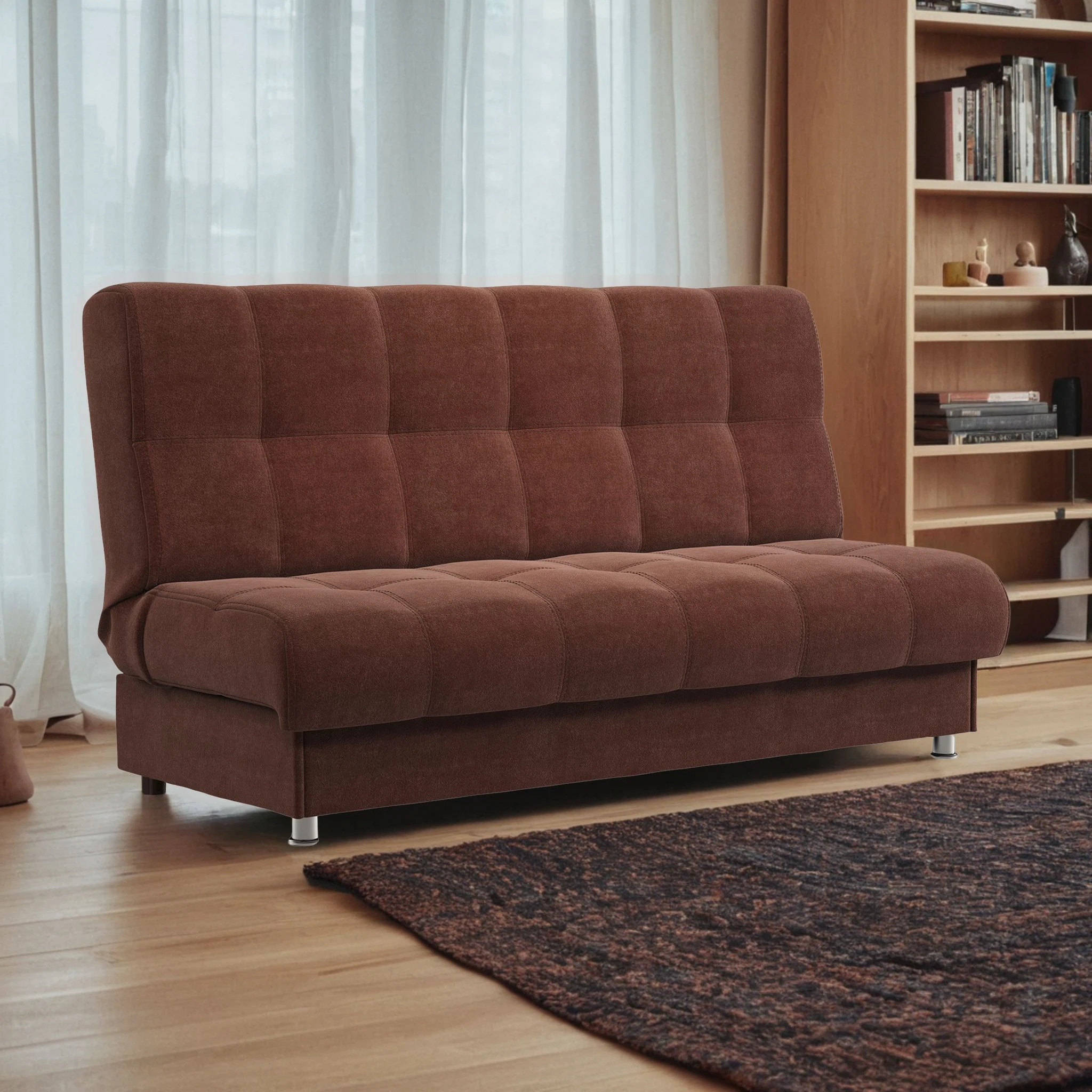 Изображение товара Диван книжка Гамма БП велюр Дрим шоколад 1980x900мм с бельевым ящиком