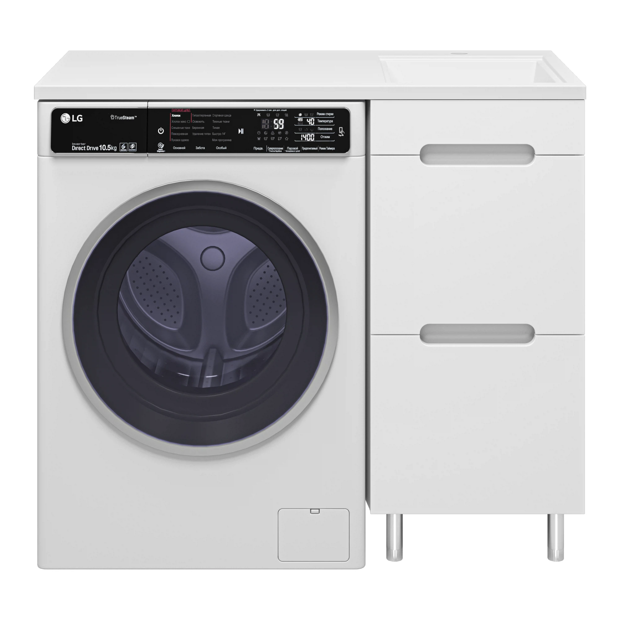 Изображение товара Тумба Байкал 40 под стиральную машину + раковина правая