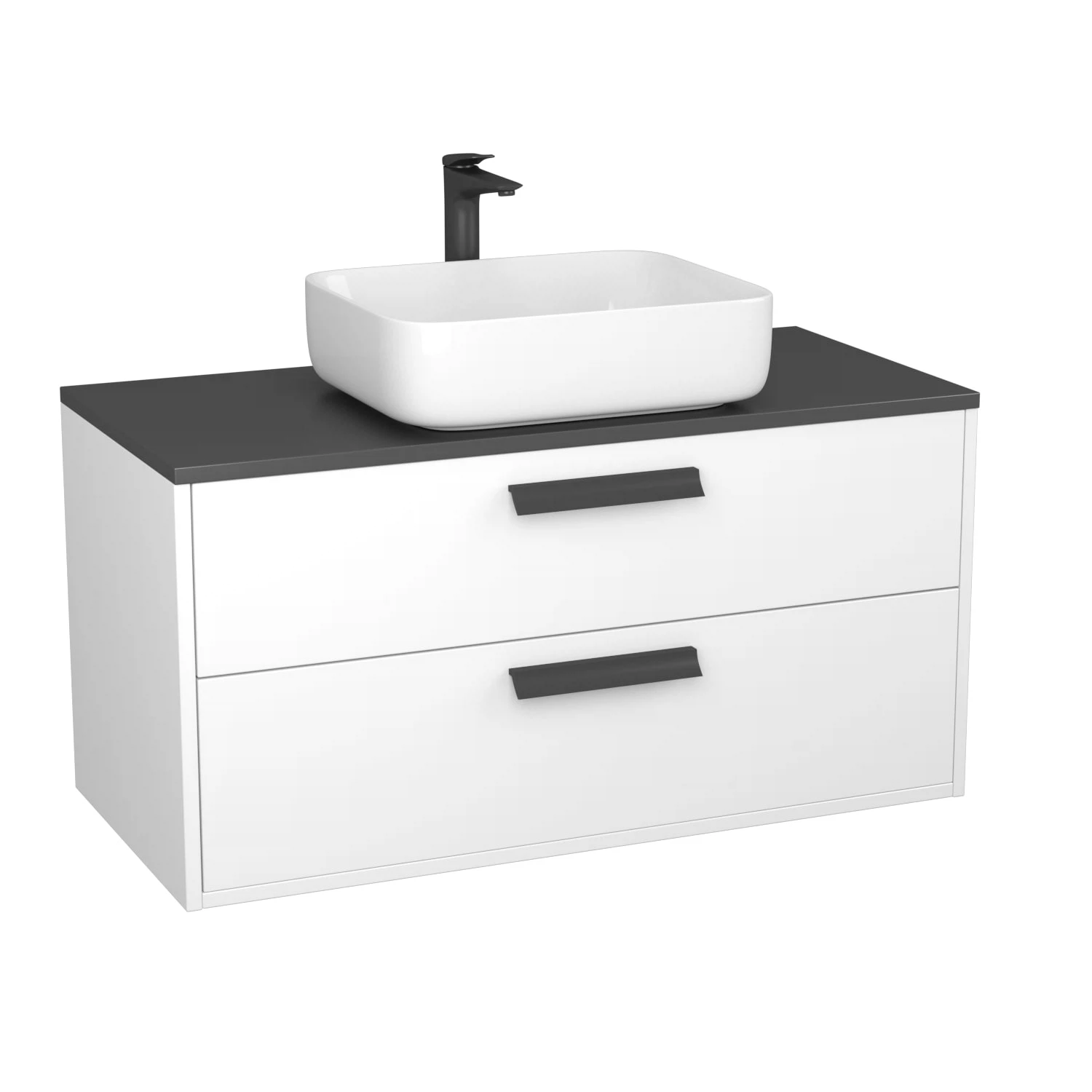 Изображение товара Тумба Orta 100 с раковиной, с 2-мя ящ., белый (510013/1092)