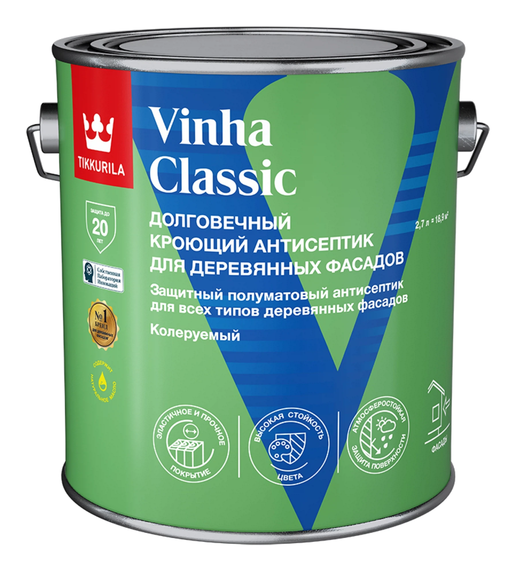 Изображение товара Деревозащитная пропитка Tikkurila Vinha Classic Водоразбавляемая, полуматовая Изображение товара Деревозащитная пропитка Tikkurila Vinha Classic Водоразбавляемая, полуматовая