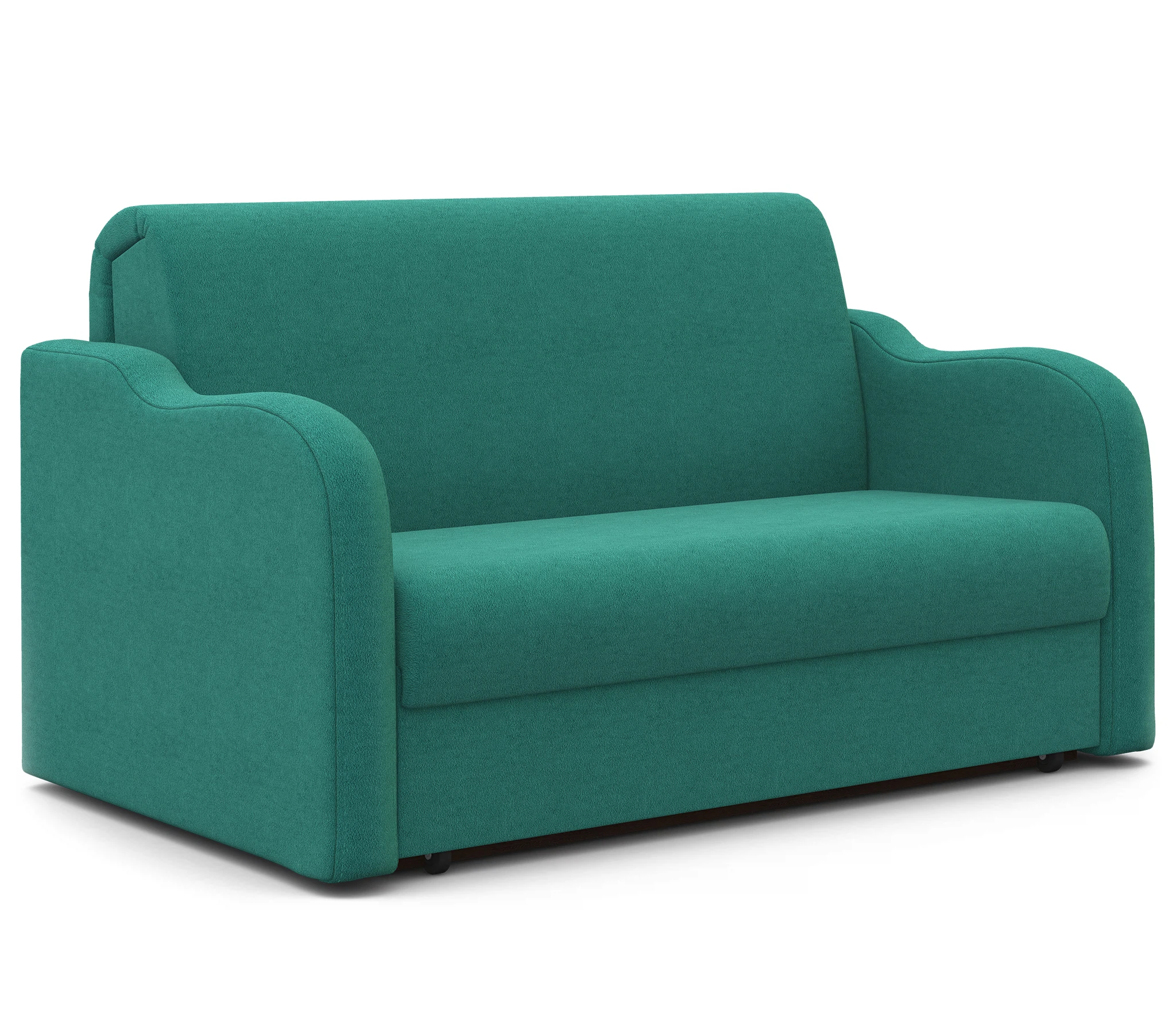 Изображение товара Диван-кровать Коломбо 140 велюр бирюзовый с механизмом аккордеон и ящиком