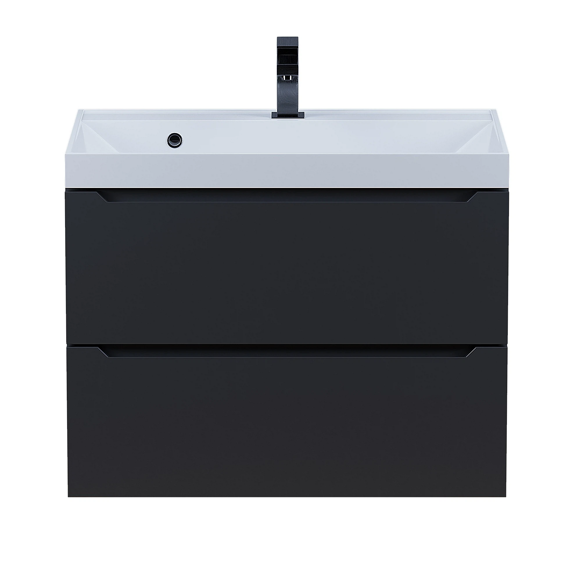 Изображение товара Тумба с раковиной для ванной комнаты Uperwood Tanos 70х45х55 см, подвесная, черная