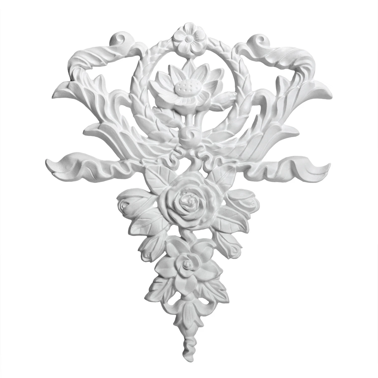 Изображение товара Декоративный орнамент DA-736R/60 из полиуретана, белый, 250х135 мм