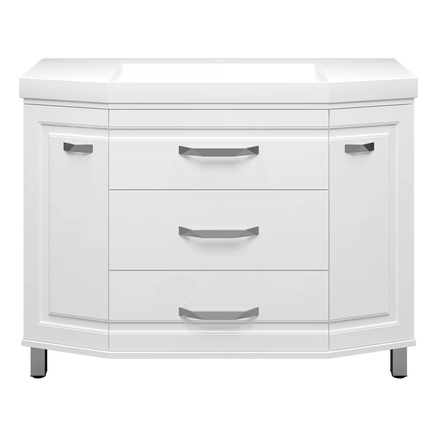 Изображение товара Терра -110 Тумба белая с 3 ящ. + раковина