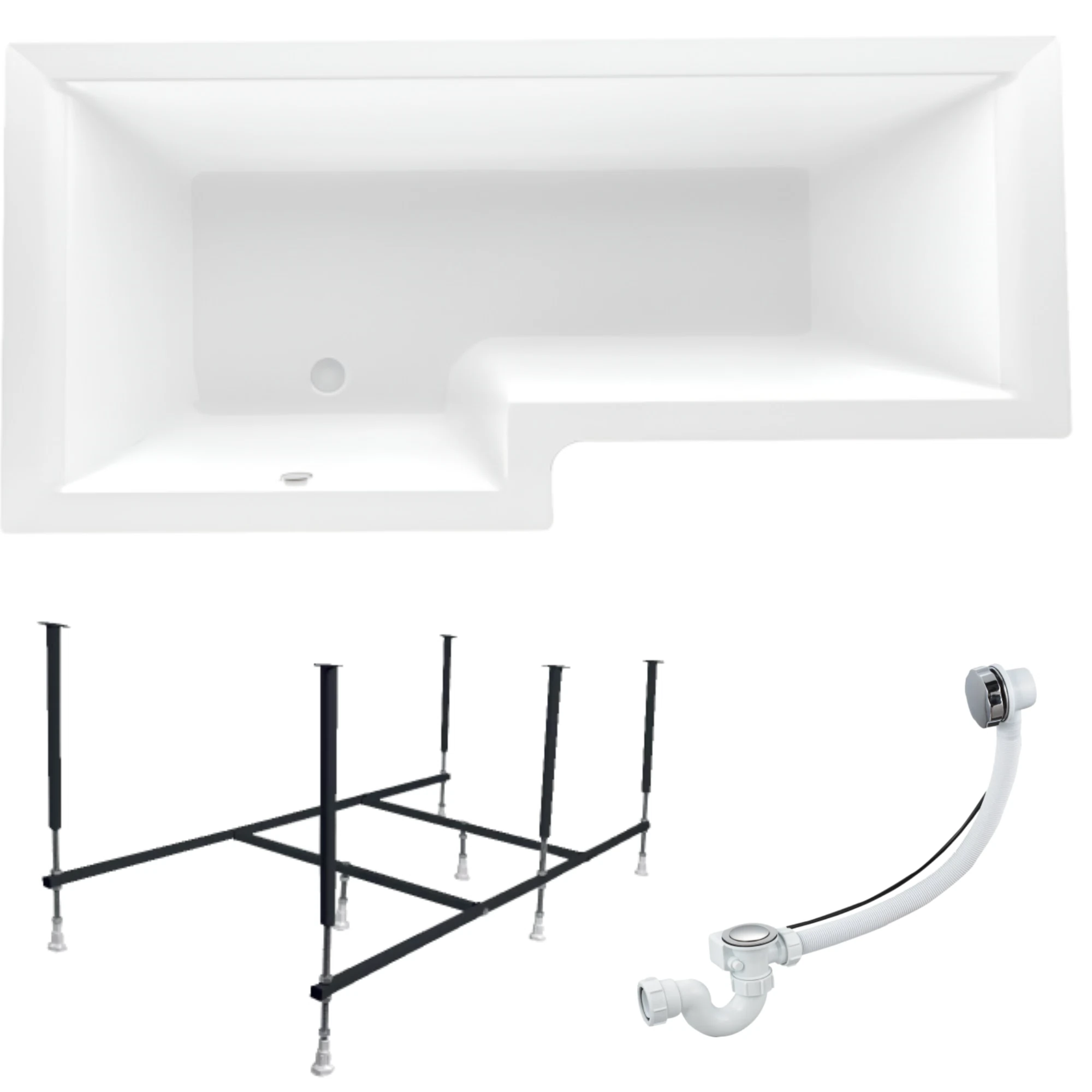 Изображение товара Ванна акриловая 1MARKA LINEA 165х85 см левый угол в наборе 3в1