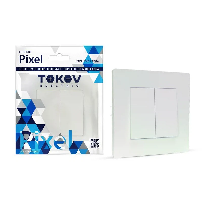 Изображение товара Выключатель 2-кл. СП Pixel 10А IP20 от TOKOV Electric