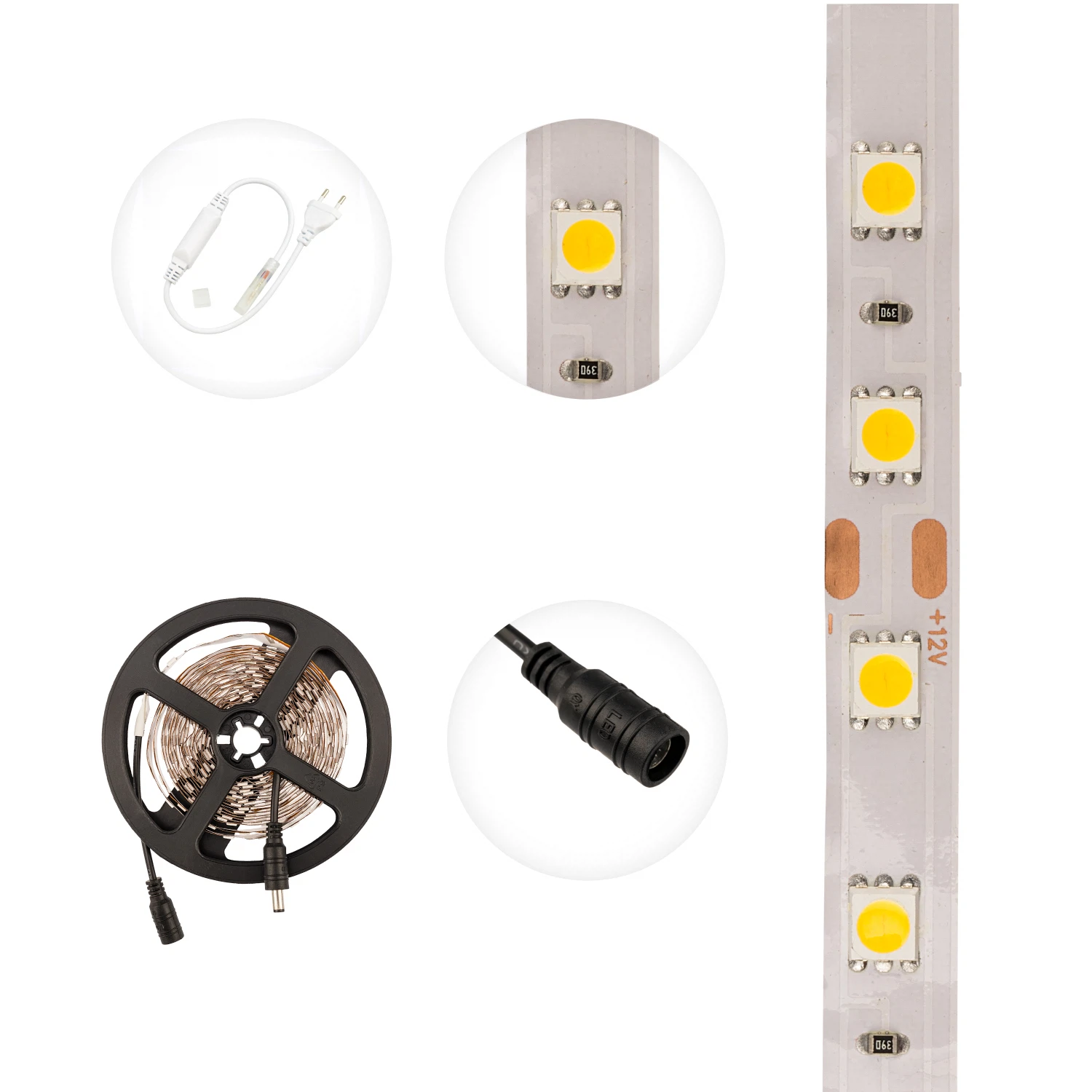 Изображение товара Лента светодиодная 12В SMD5050 14,4Вт/м 3000K 5м LAMPER