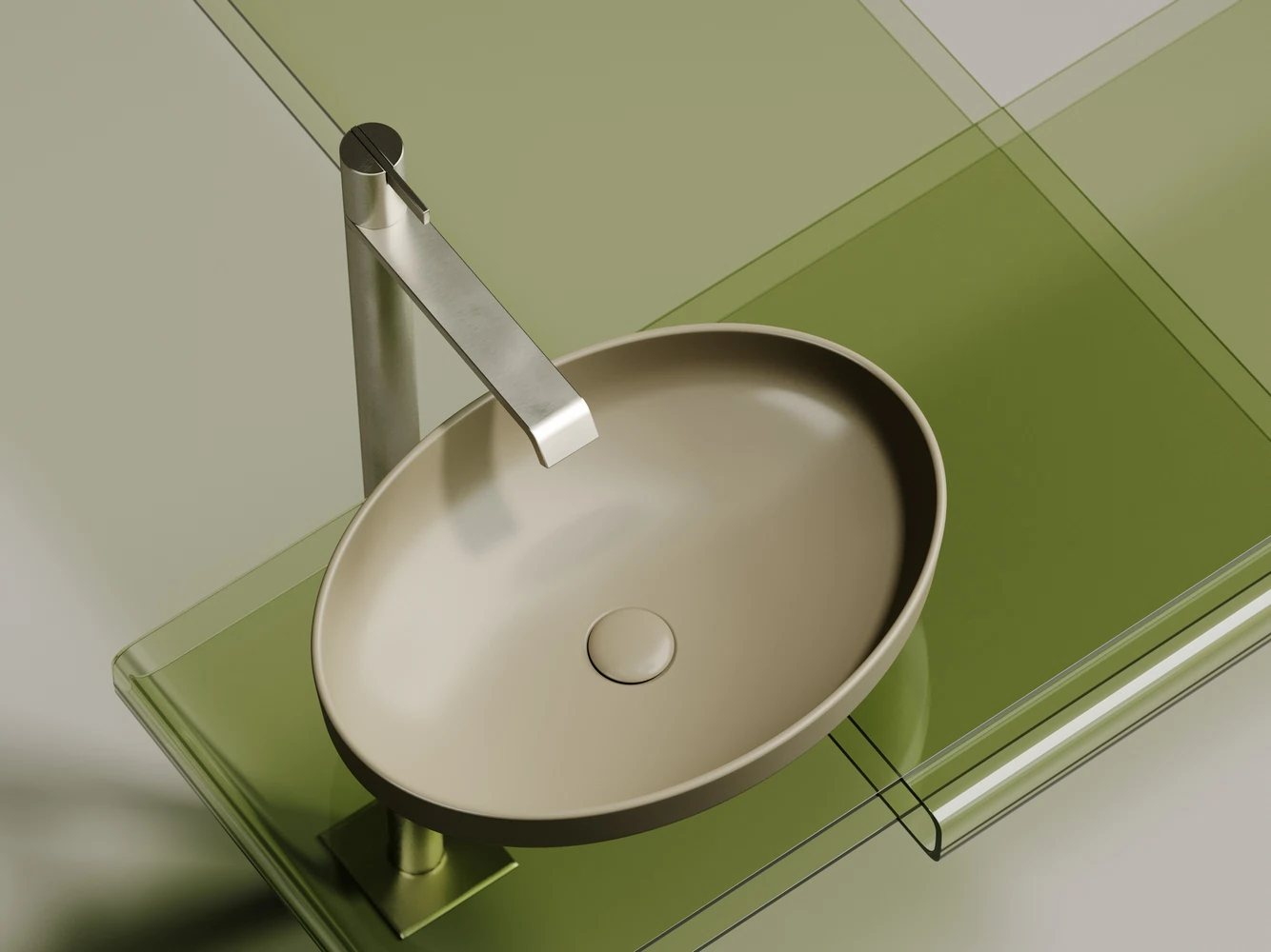 Изображение товара Умывальник чаши накладная овальная Element капучино матовый 502x363 мм