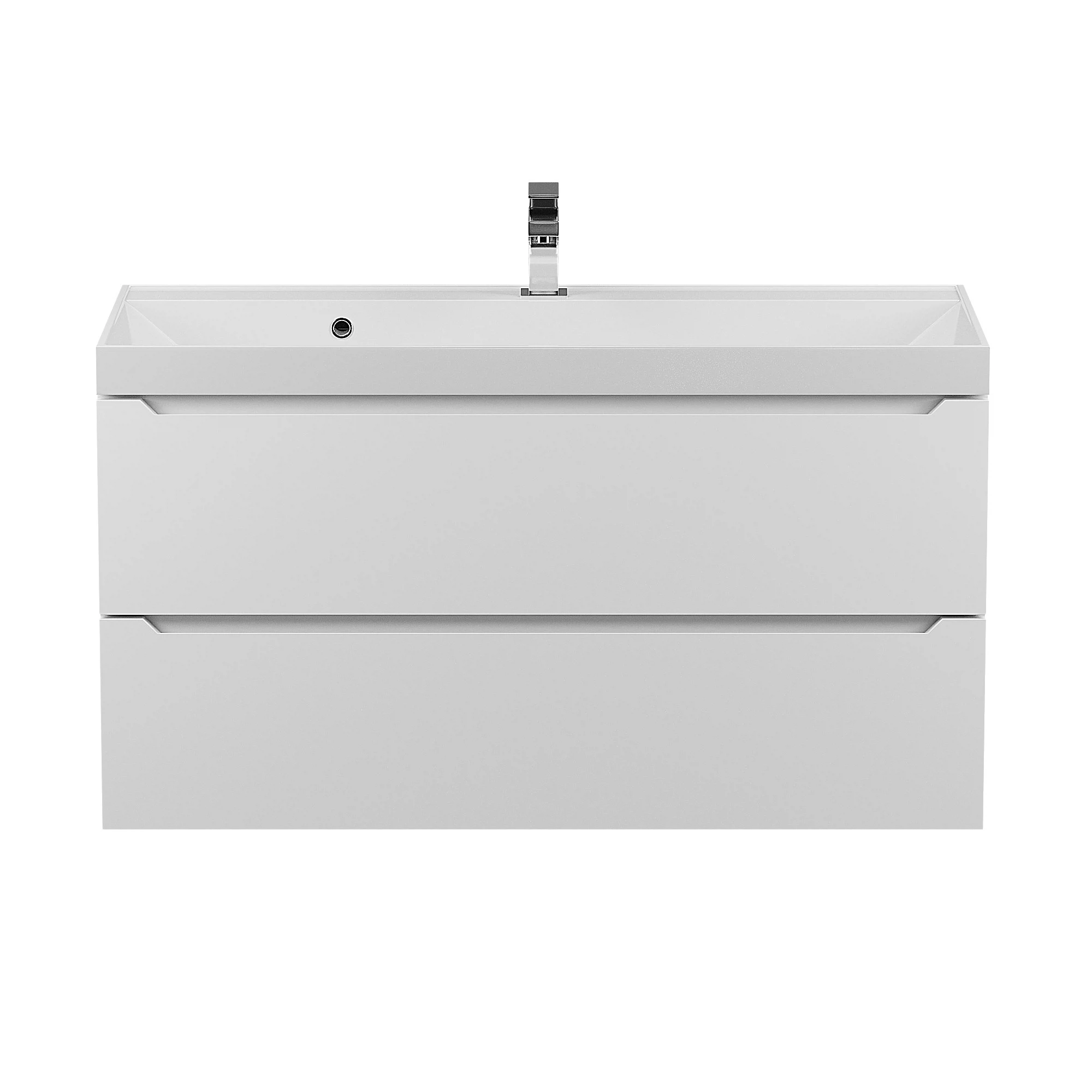 Изображение товара Подвесная тумба с раковиной Uperwood Tanos 100х45 см белая для ванной ванной комнаты