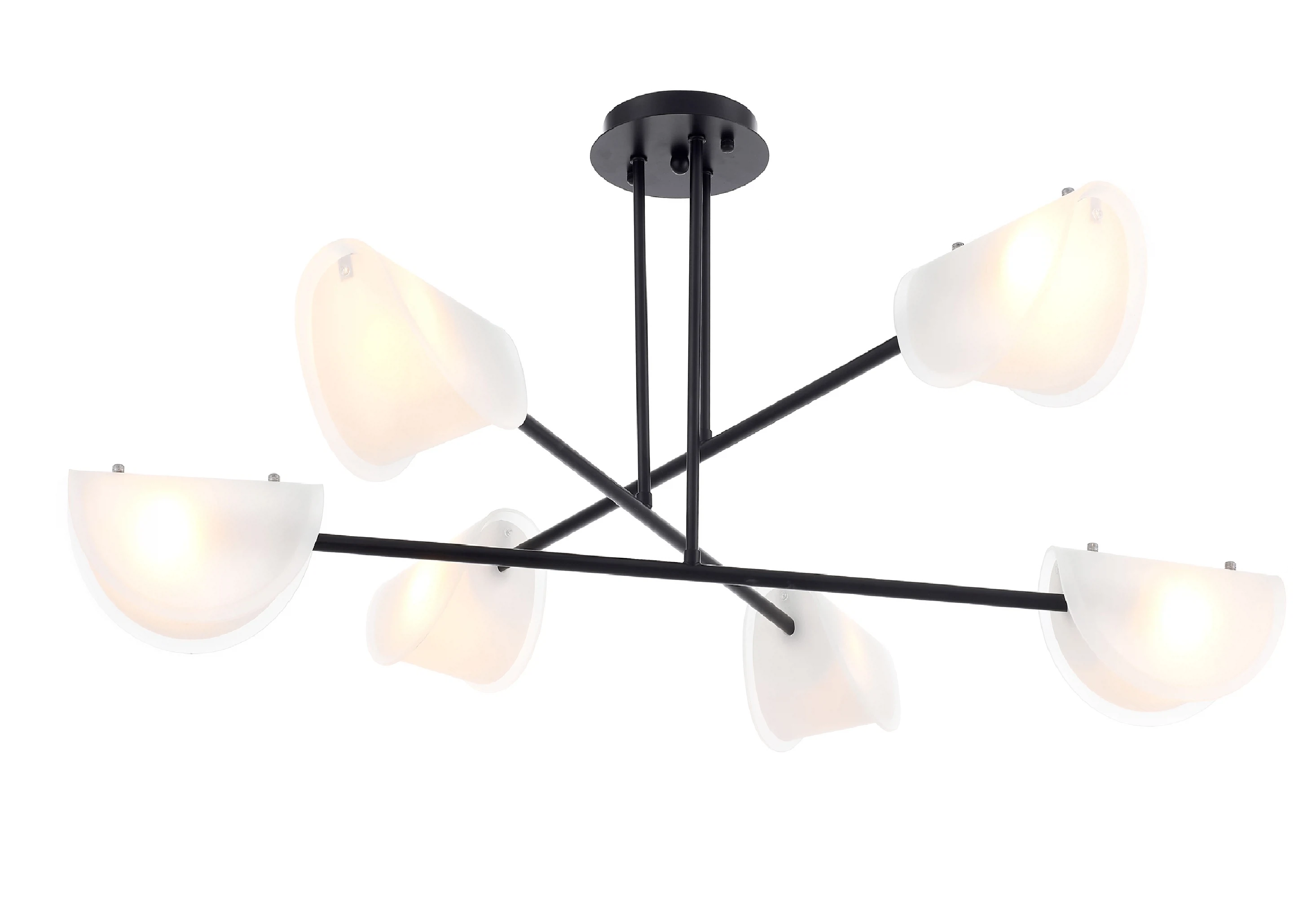 Изображение товара Люстра Freya серия Fiesta на штанге 6 ламп скандинавский стиль белая черная латунь