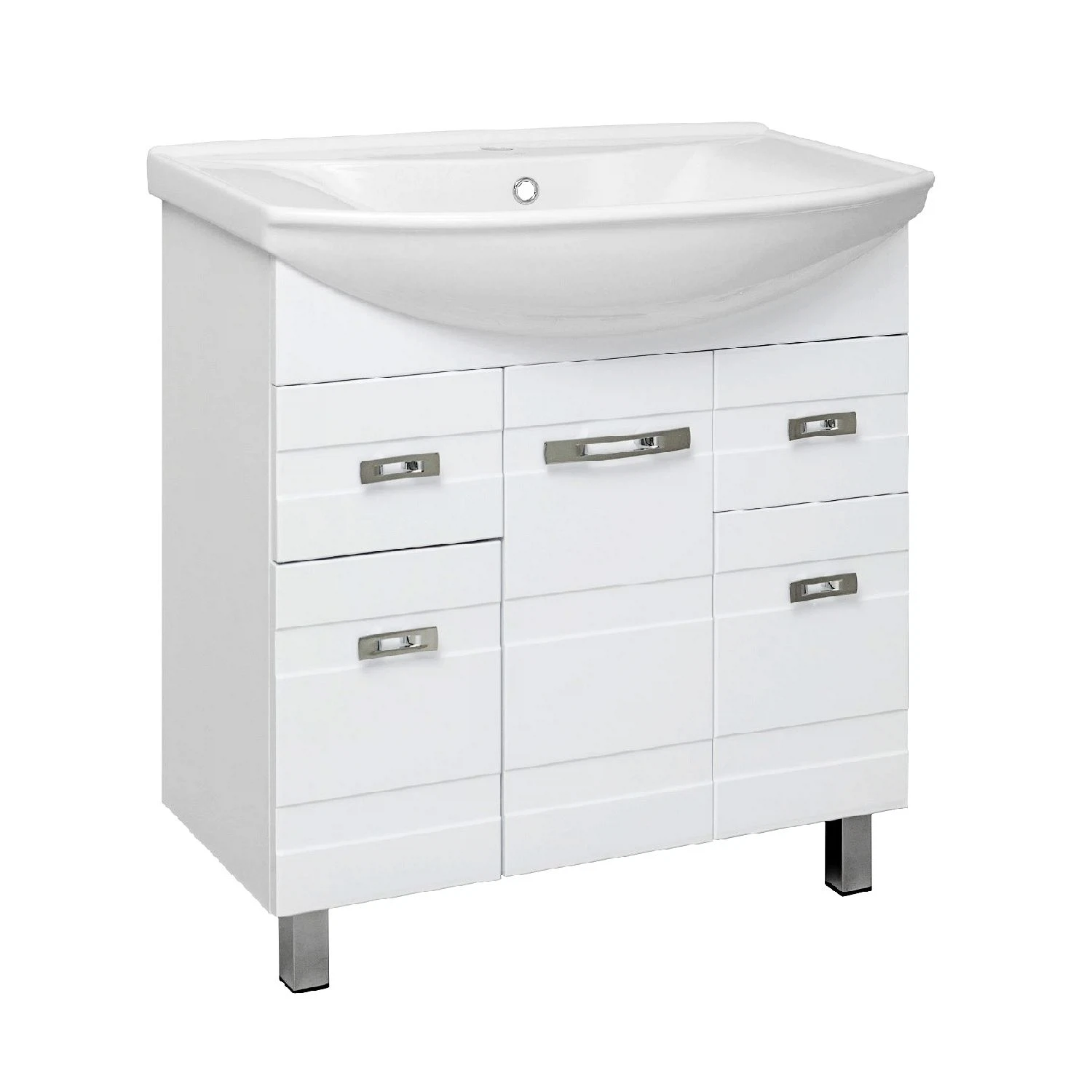 Изображение товара Тумба под раковину Runo Турин 85, современный стиль, белая, Россия