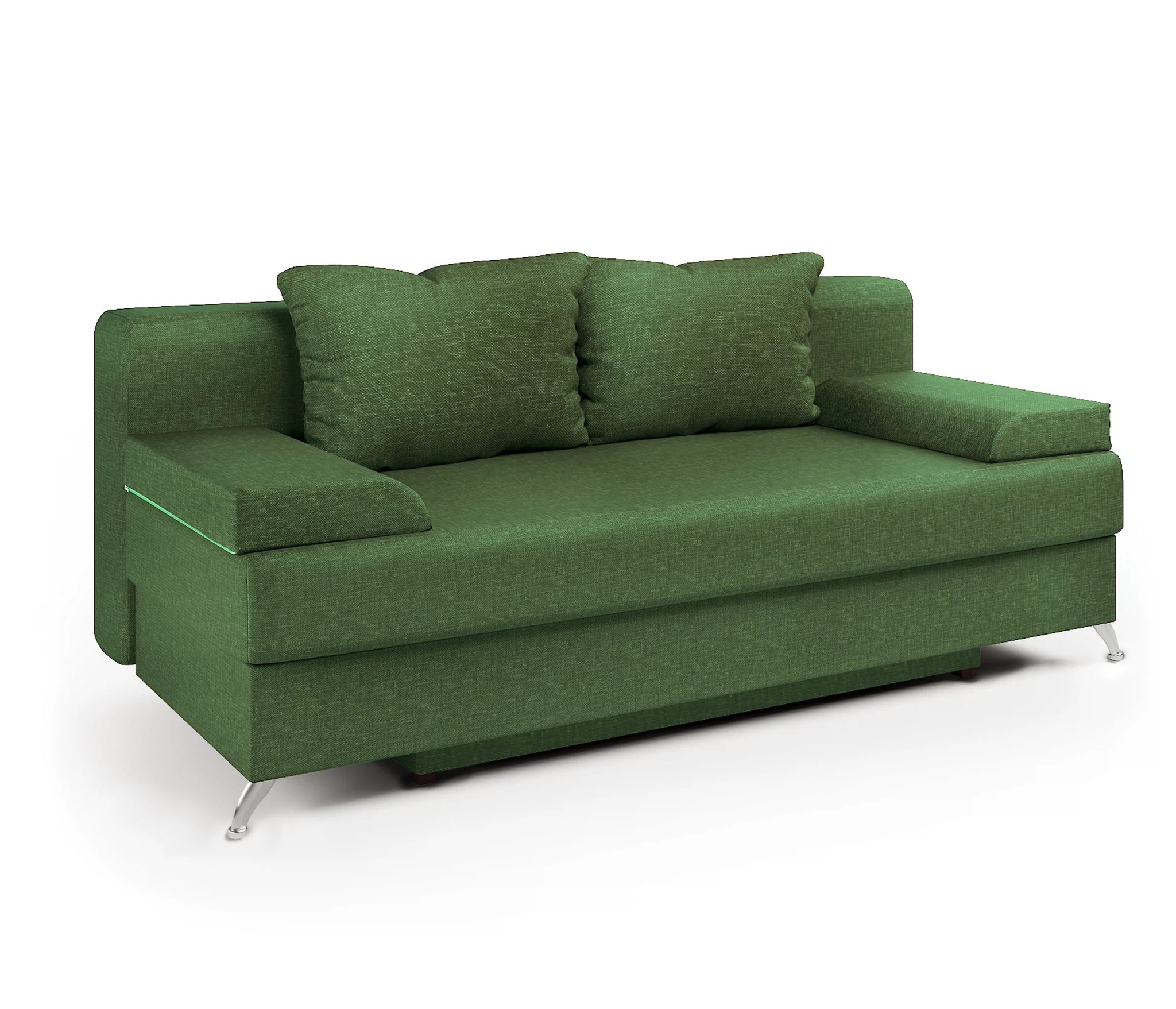 Изображение товара Диван-кровать Лайт зеленый Гамма с механизмом еврокнижка вместительным ящиком