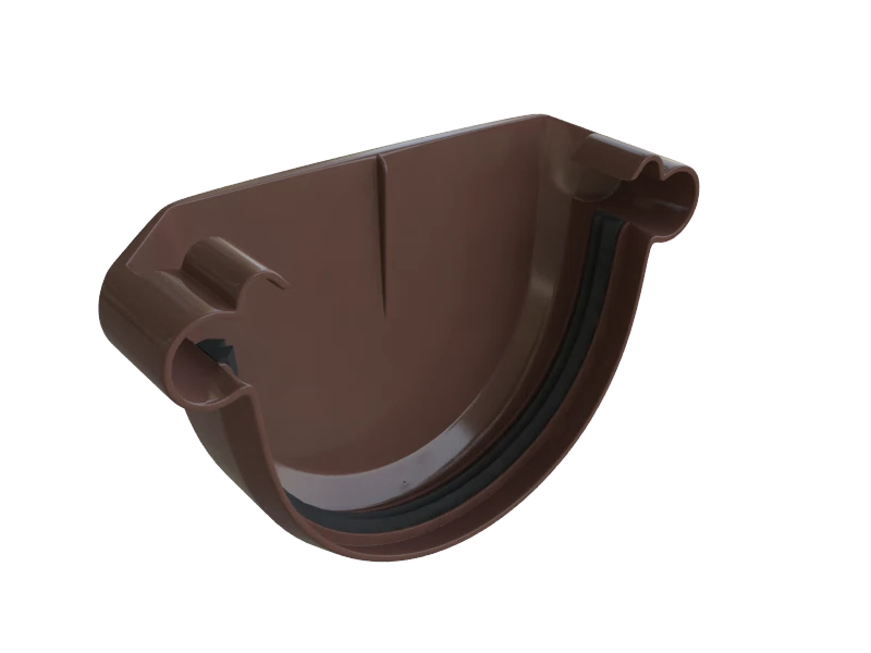 Изображение товара Заглушка водосточного желоба ПВХ 125 мм коричневый 0.42x0.36x0.25м 50 шт